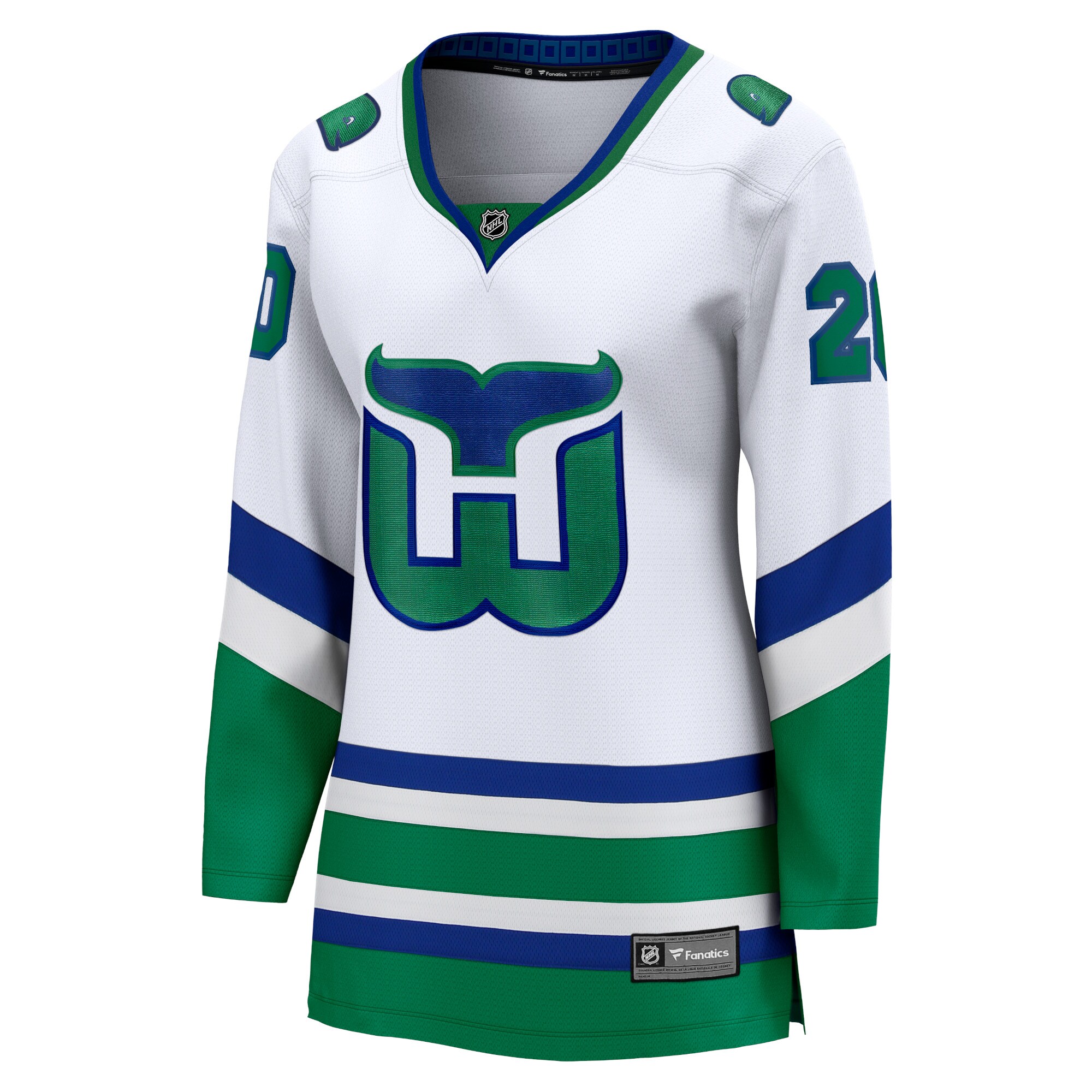 Alternative view of Women's Carolina Hurricanes Sebastian Aho White Whalers Premier Breakaway Hockey Jersey - JS506 