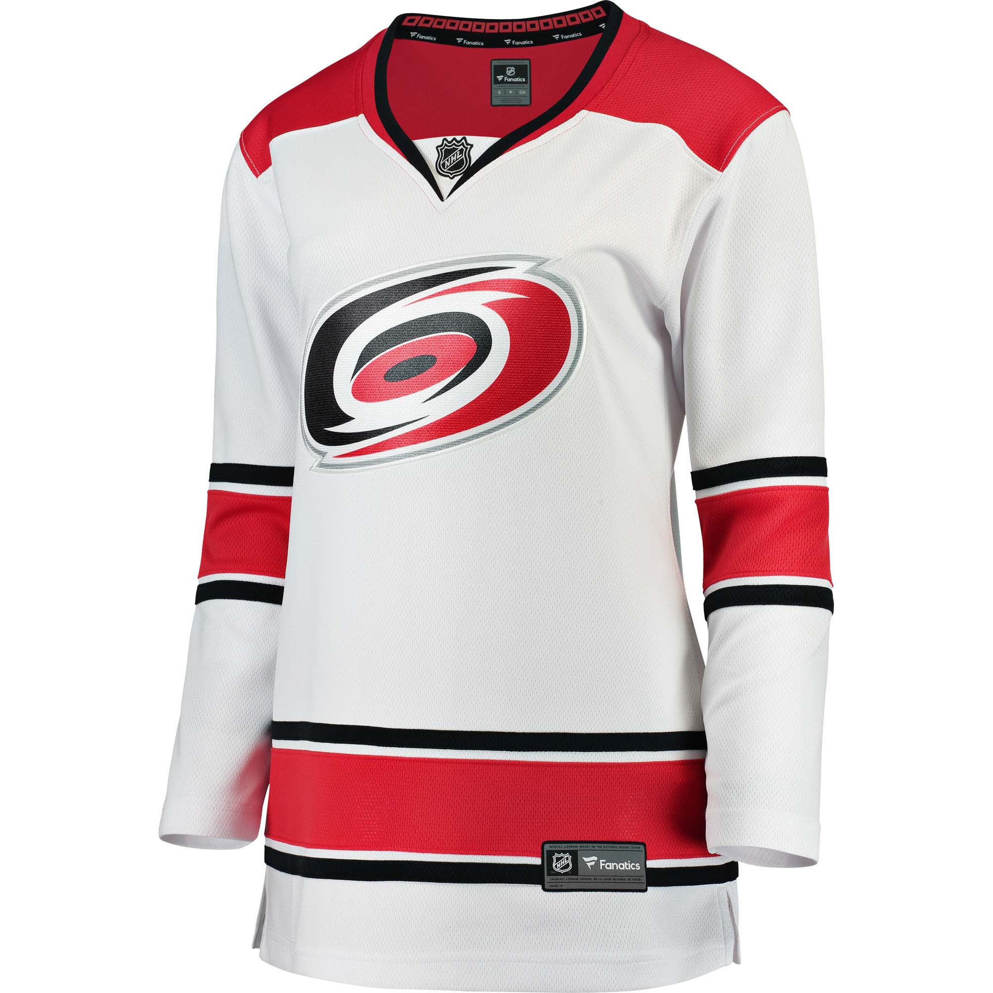 Alternative view of Women's Carolina Hurricanes White Away Breakaway Hockey Jersey - JS185 