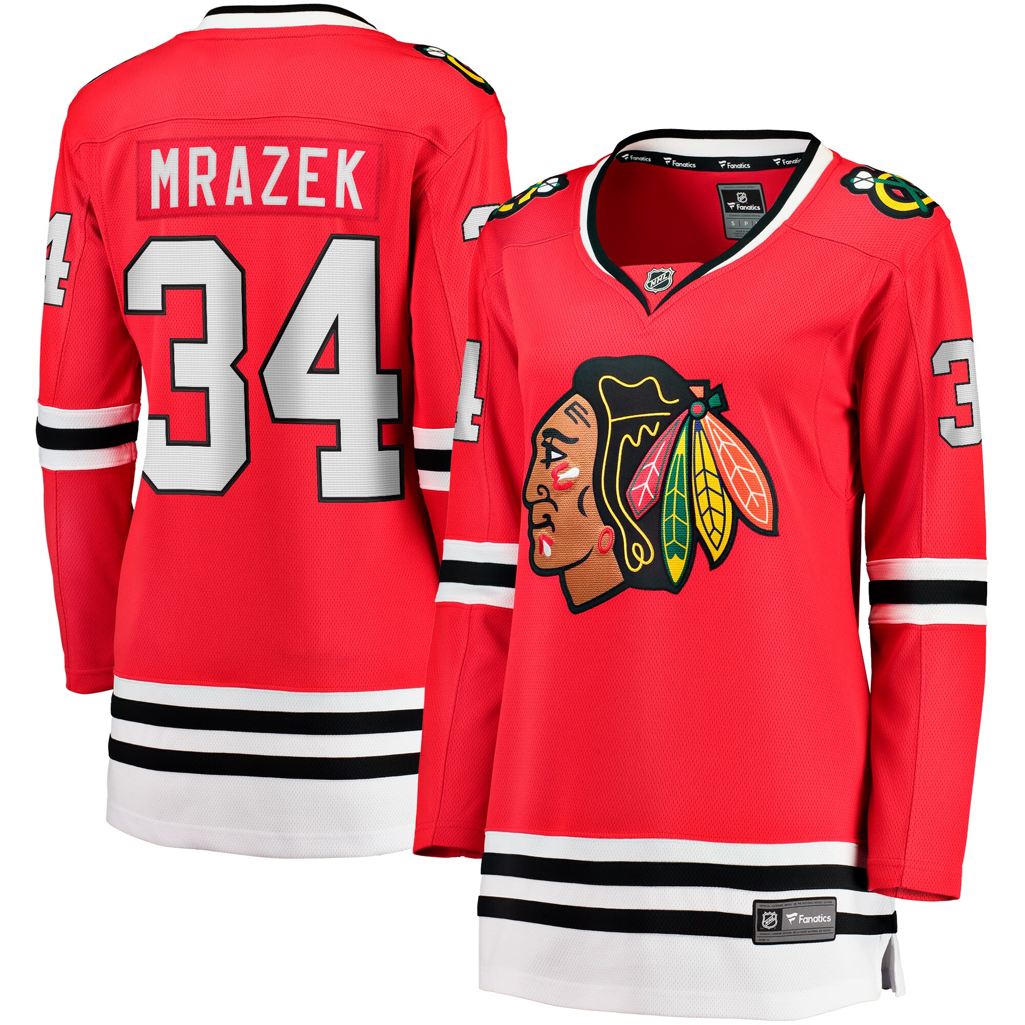 Women's Chicago Blackhawks Petr Mrazek Red Home Breakaway Player Hockey Jersey - JS391 