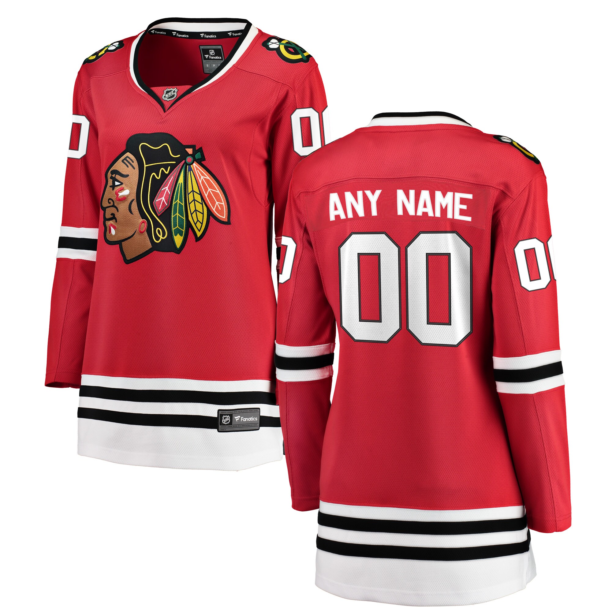 Women's Chicago Blackhawks Red Home Breakaway Custom Hockey Jersey - JS665 