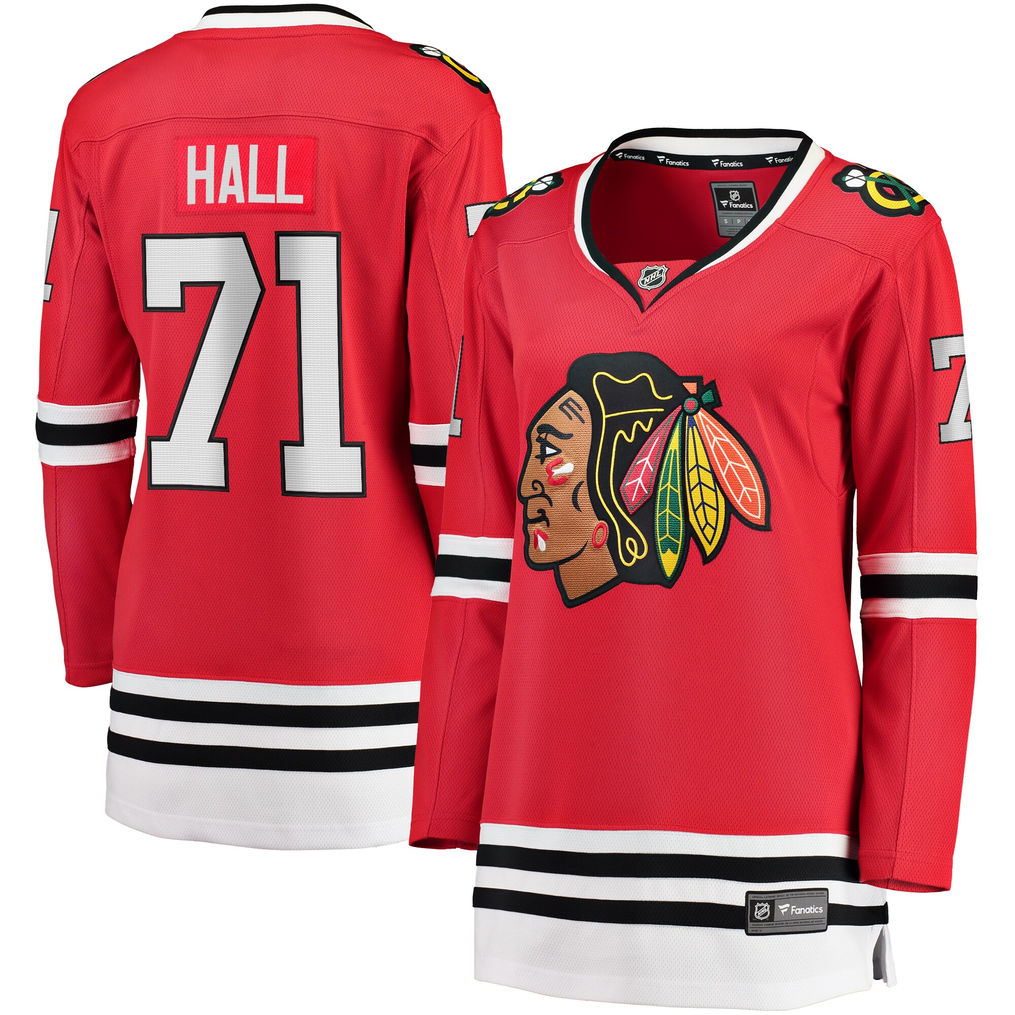Women's Chicago Blackhawks Taylor Hall Red Home Breakaway Player Hockey Jersey - JS178 