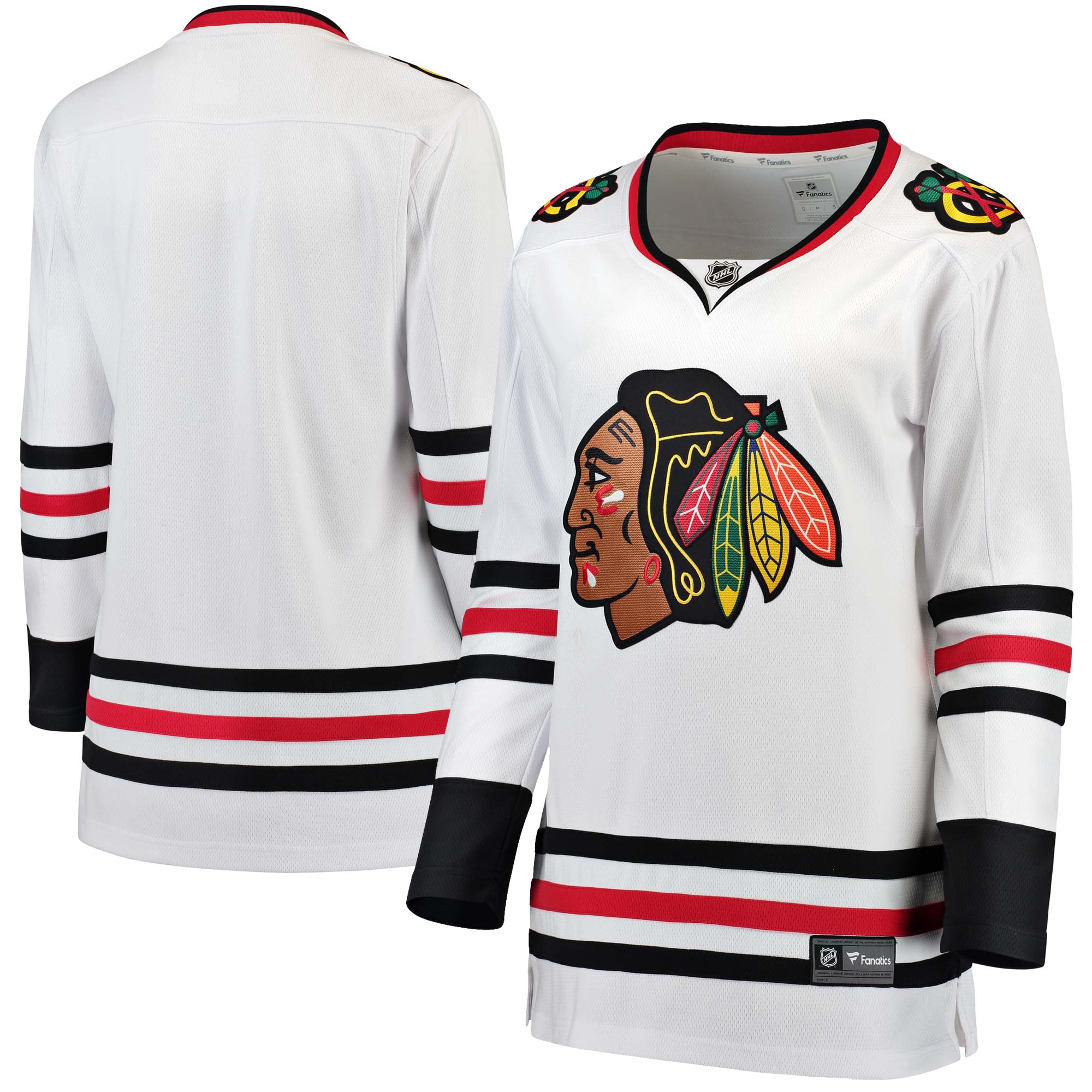 Women's Chicago Blackhawks White Away Breakaway Hockey Jersey - JS260 