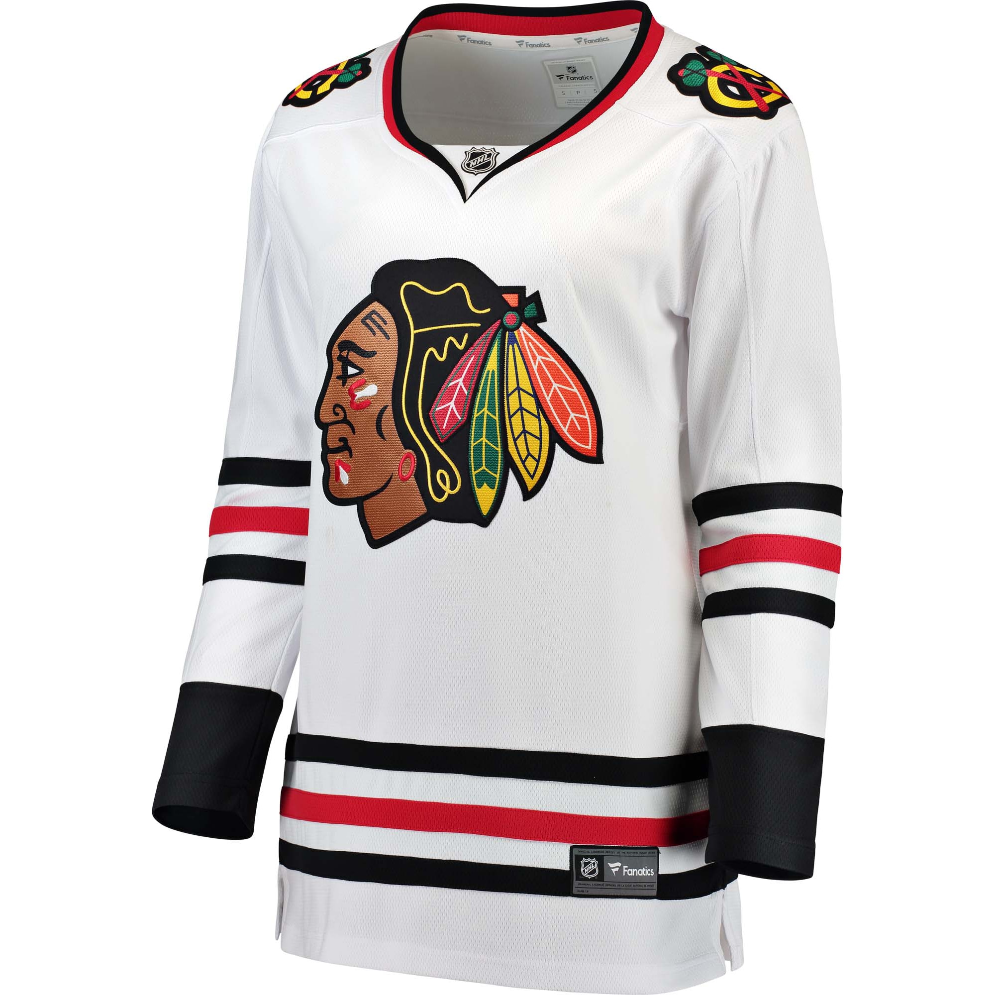 Alternative view of Women's Chicago Blackhawks White Away Breakaway Hockey Jersey - JS260 