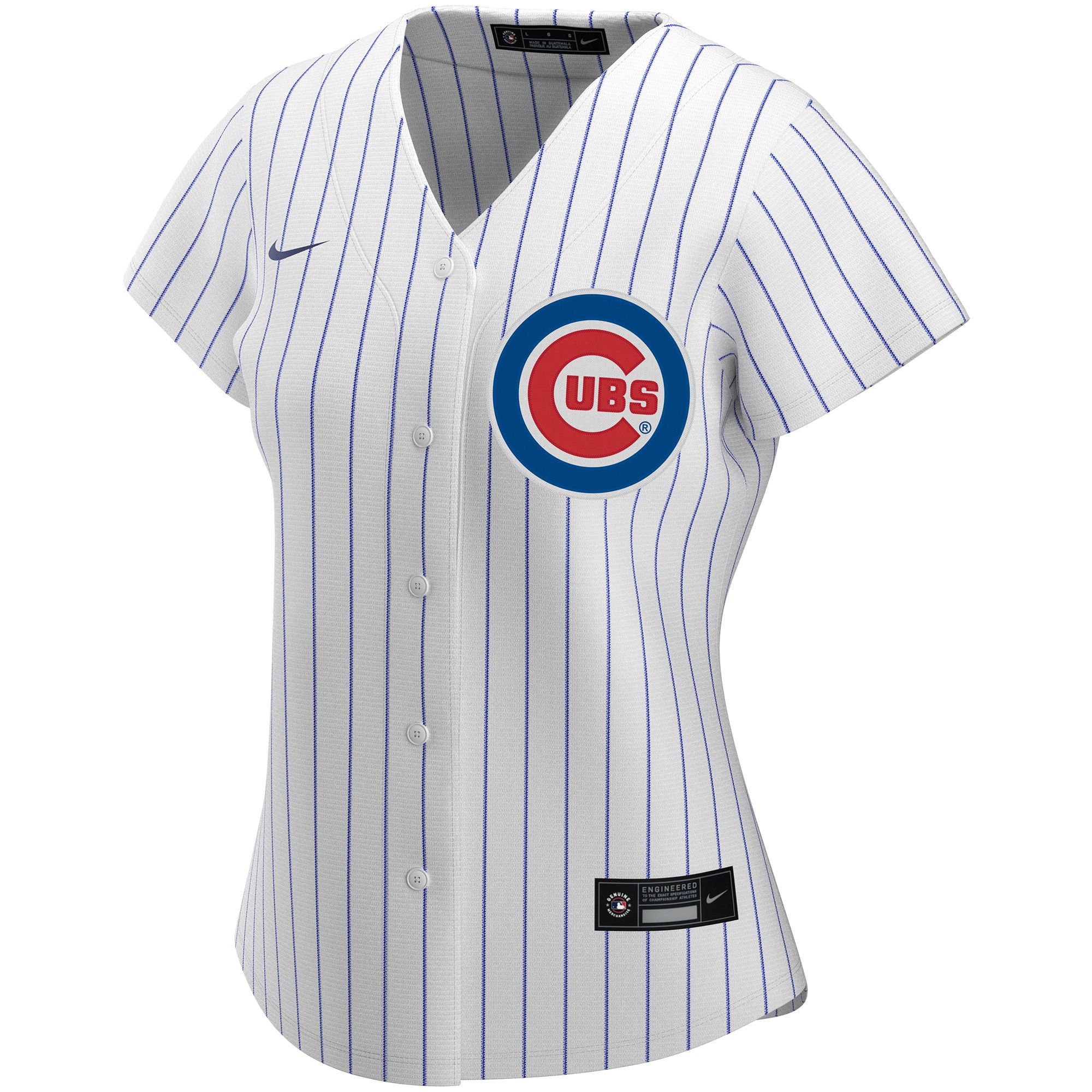 Alternative view of Women's Chicago Cubs White Home Custom Jersey