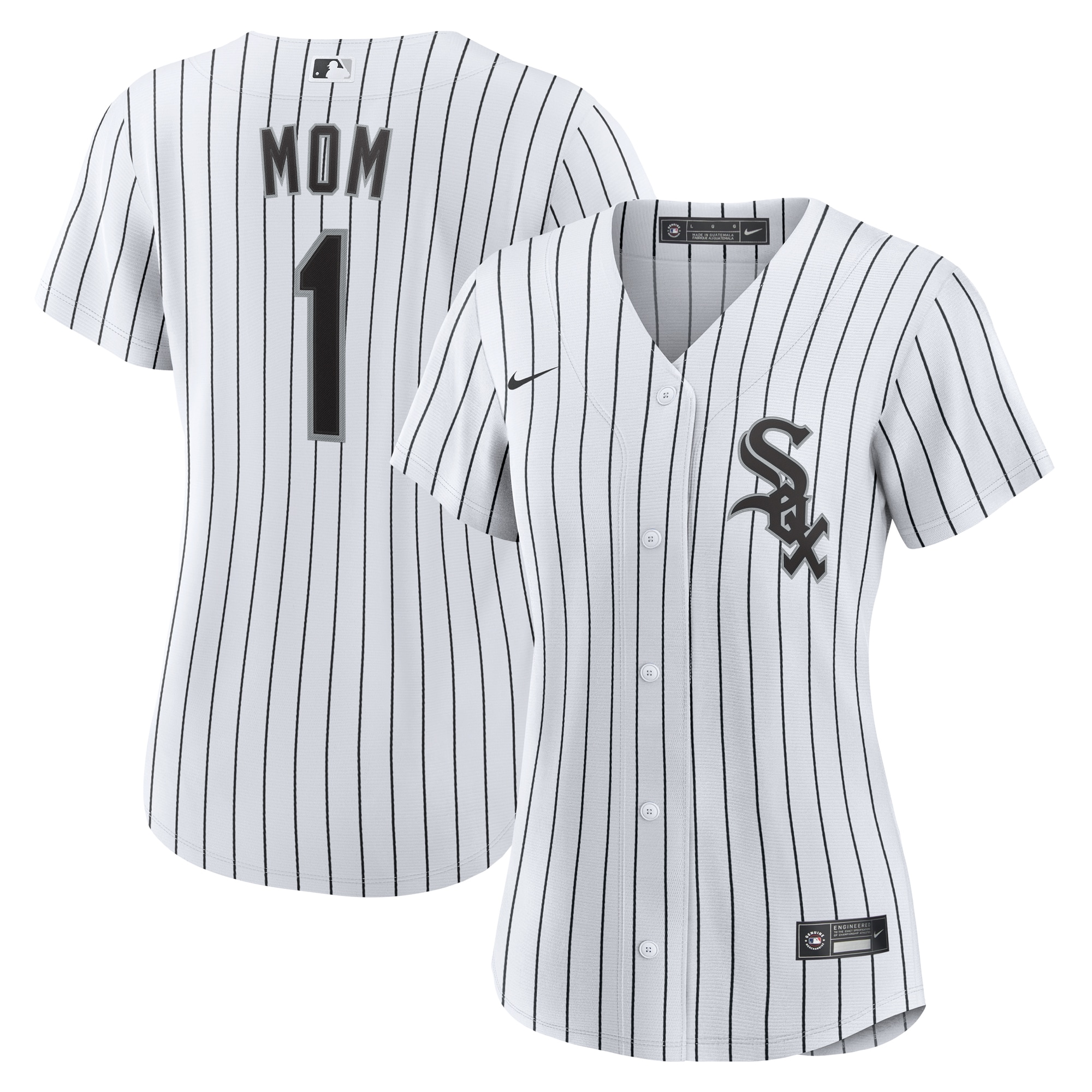 Women's Chicago White Sox White #1 Mom Home Jersey