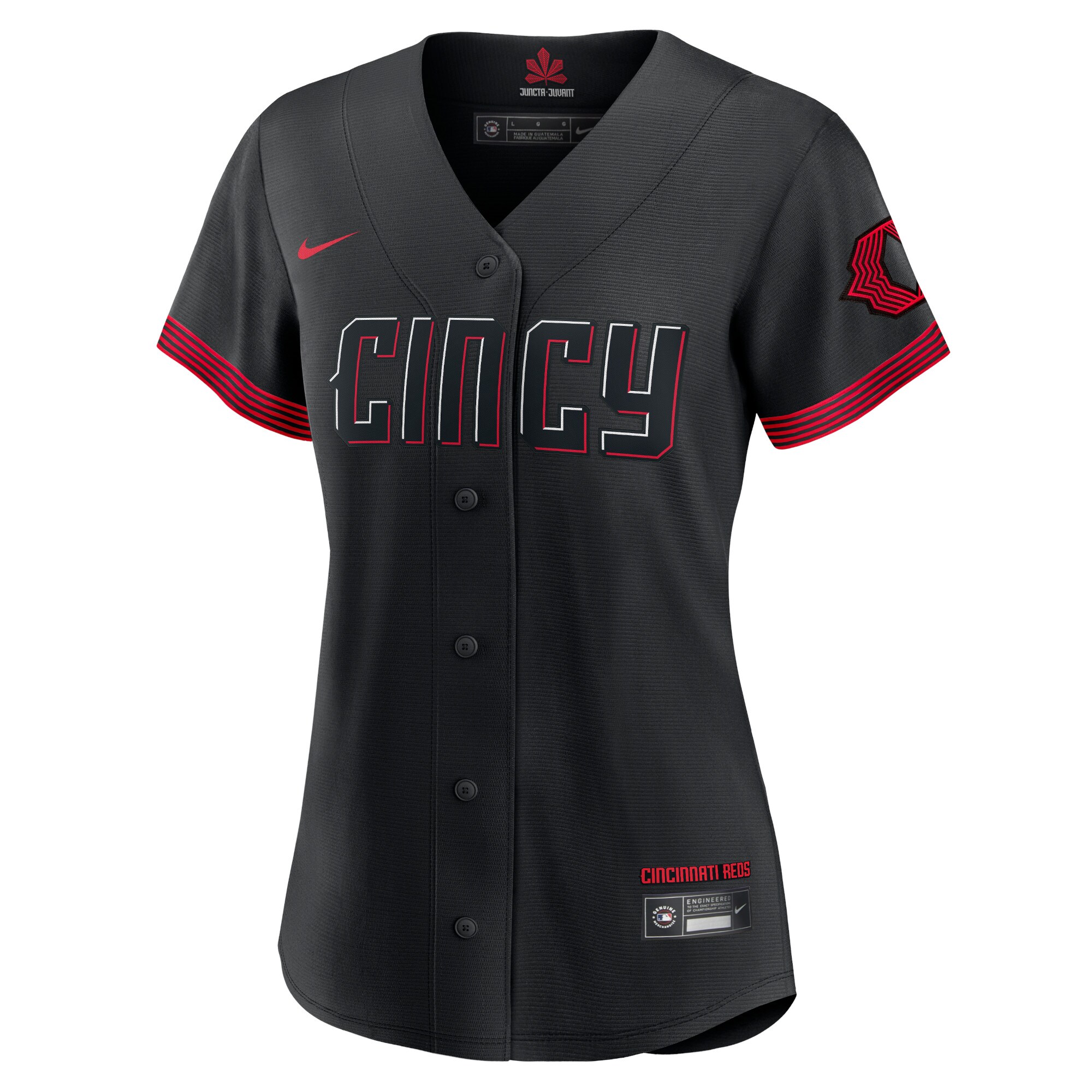 Alternative view of Women's Cincinnati Reds Barry Larkin Black City Connect Player Jersey