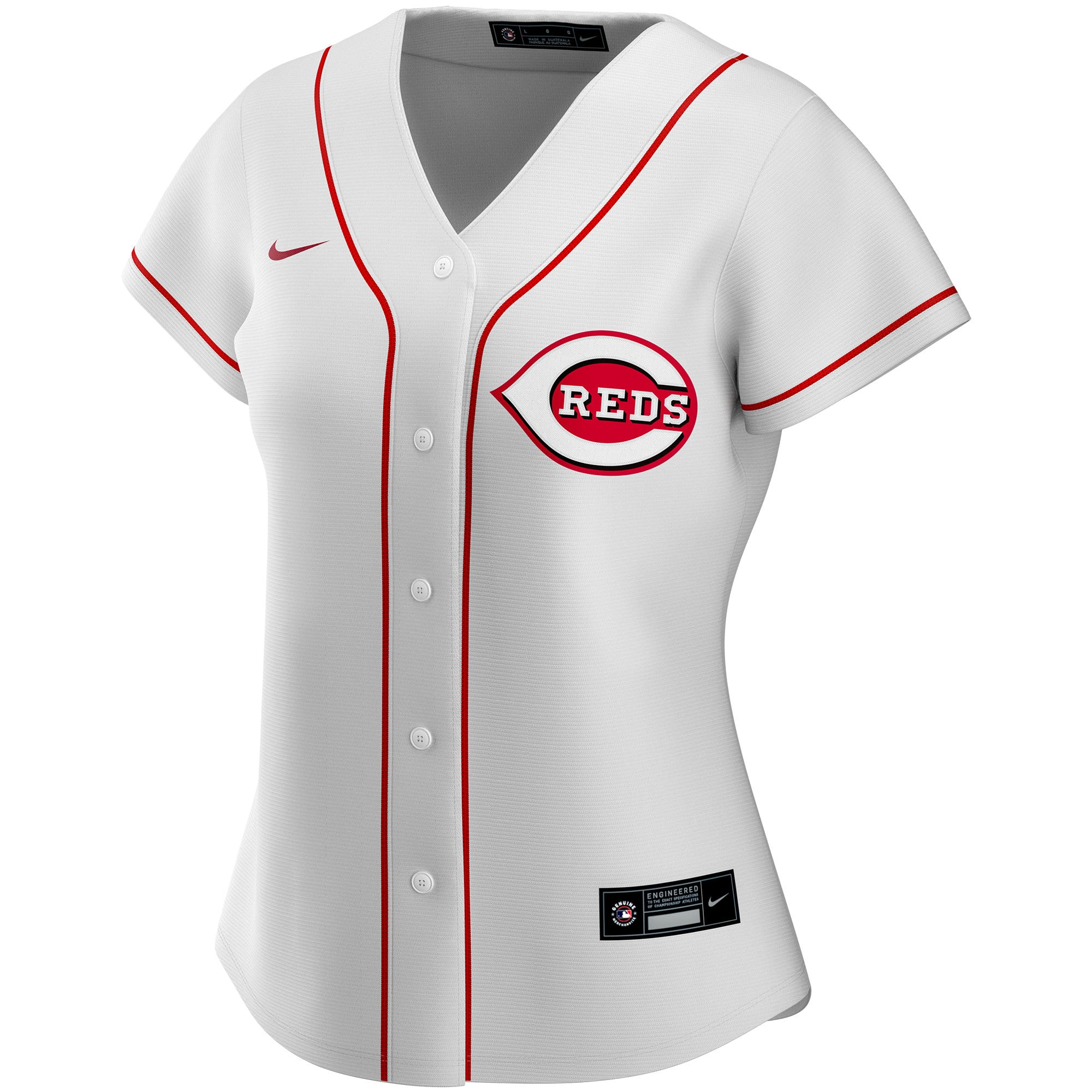 Alternative view of Women's Cincinnati Reds White Home Custom Jersey