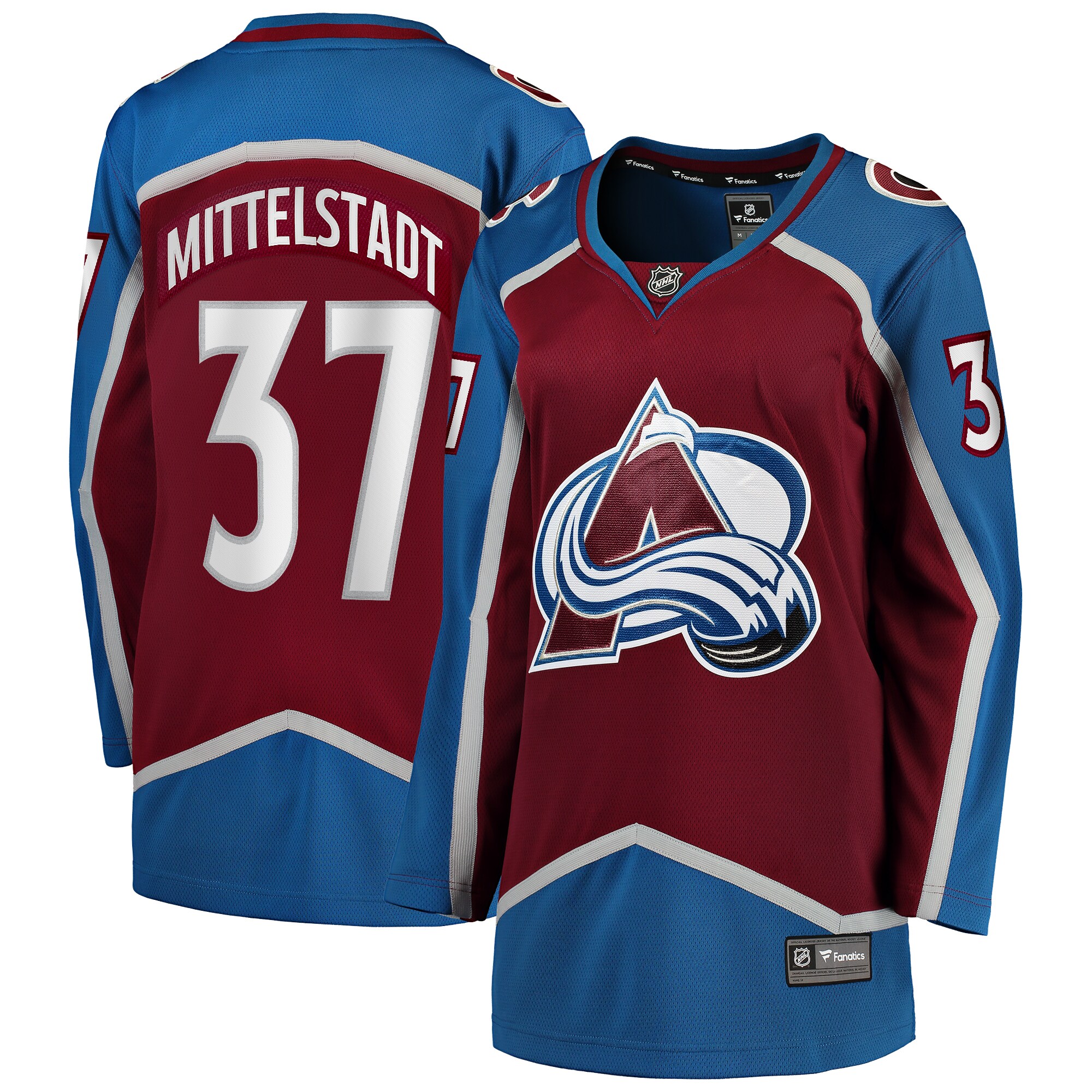 Women's Colorado Avalanche Casey Mittelstadt Burgundy Home Breakaway Player Hockey Jersey - JS585 