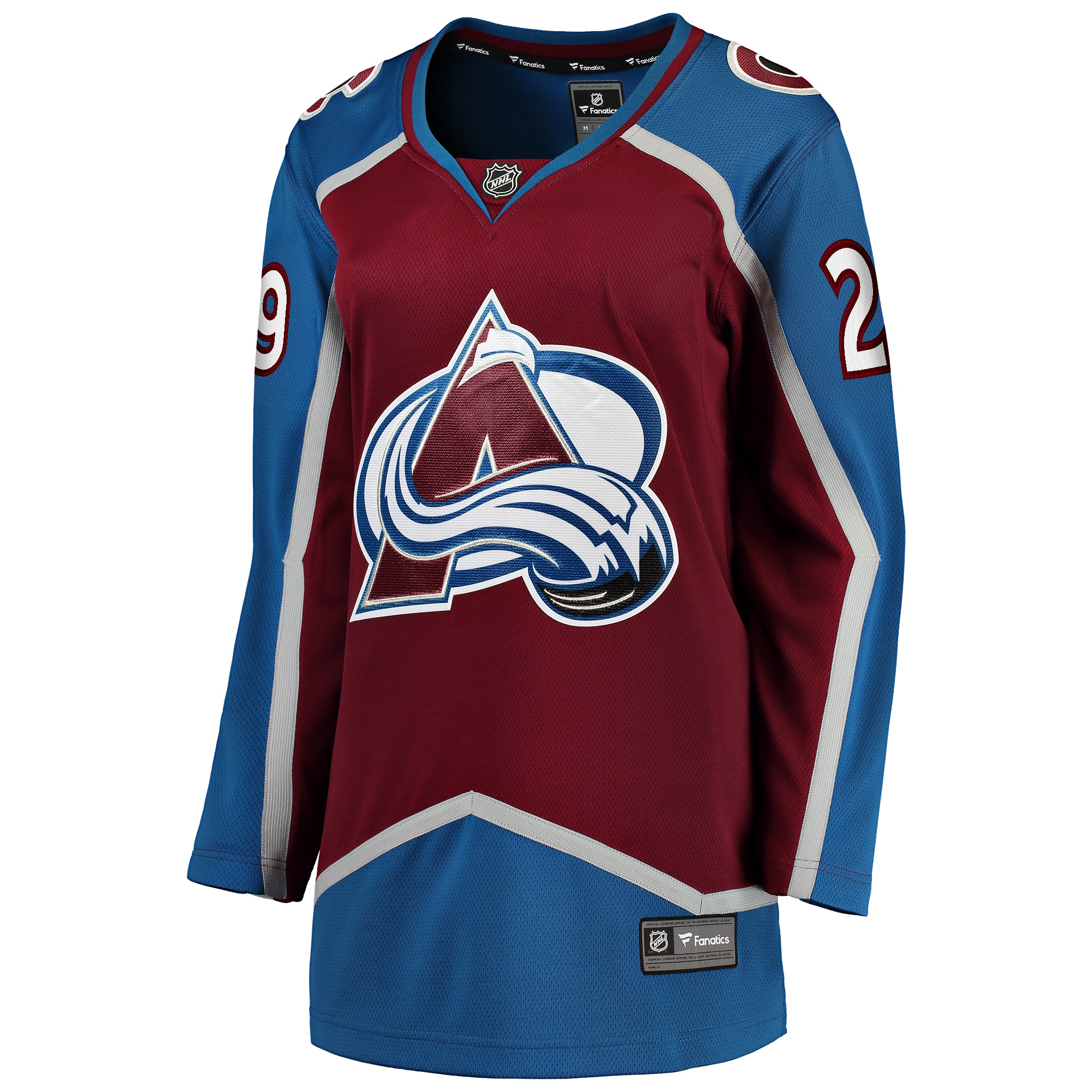 Alternative view of Women's Colorado Avalanche Nathan MacKinnon Maroon Home Breakaway Player Hockey Jersey - JS865 