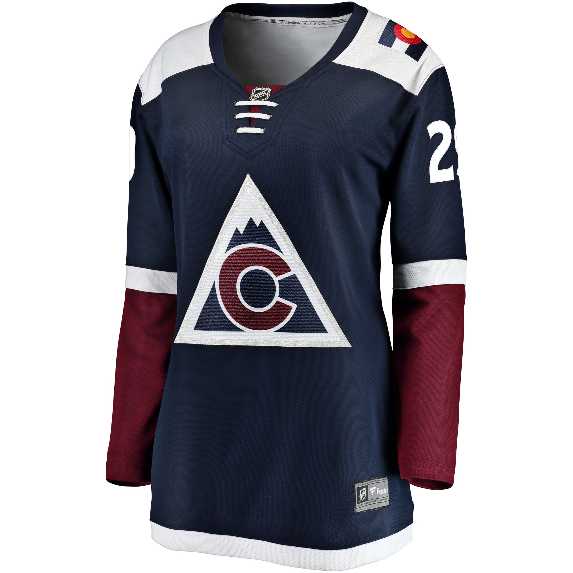 Alternative view of Women's Colorado Avalanche Nathan MacKinnon Navy Alternate Breakaway Player Hockey Jersey - JS457 