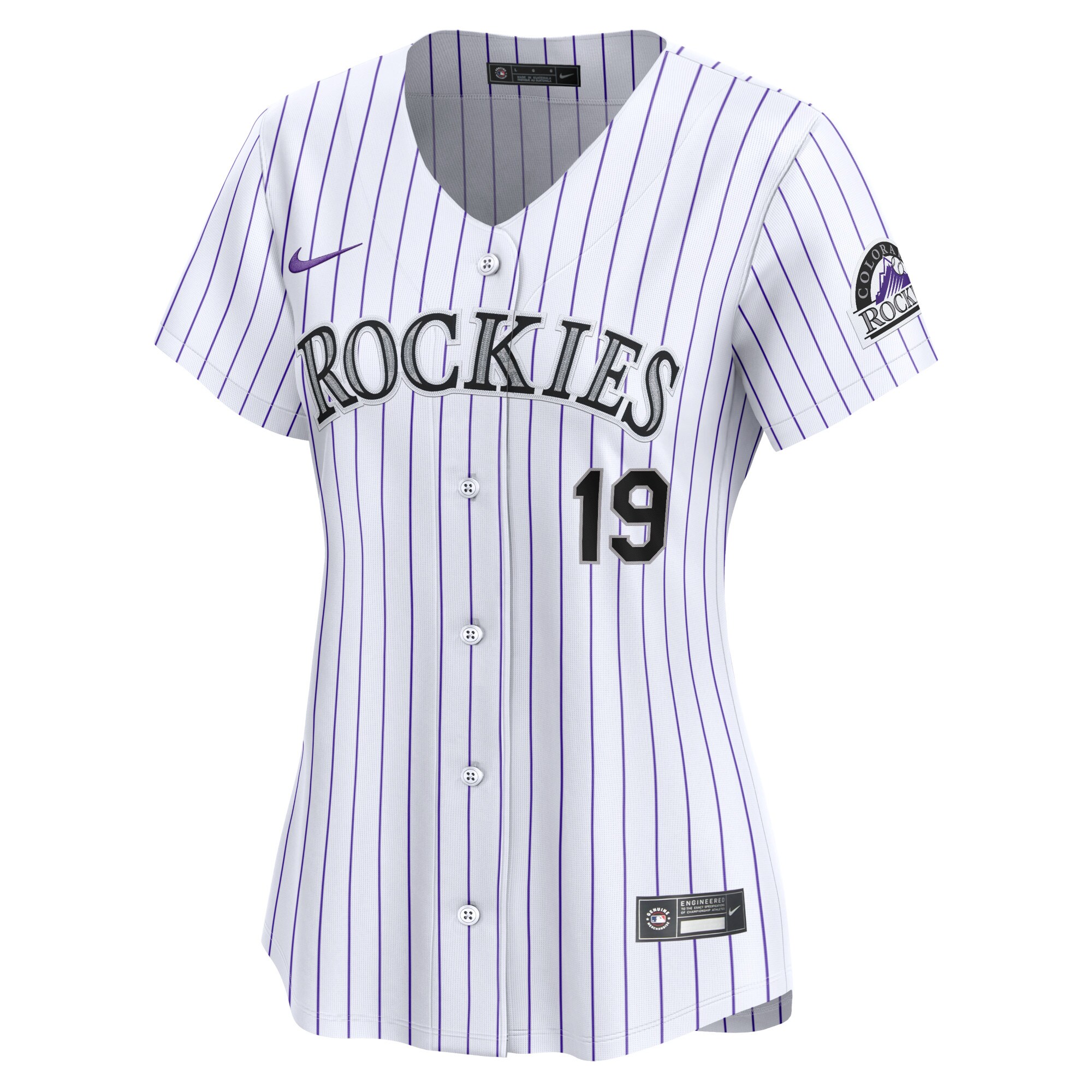 Alternative view of Women's Colorado Rockies Charlie Blackmon White Home Limited Player Baseball Jersey