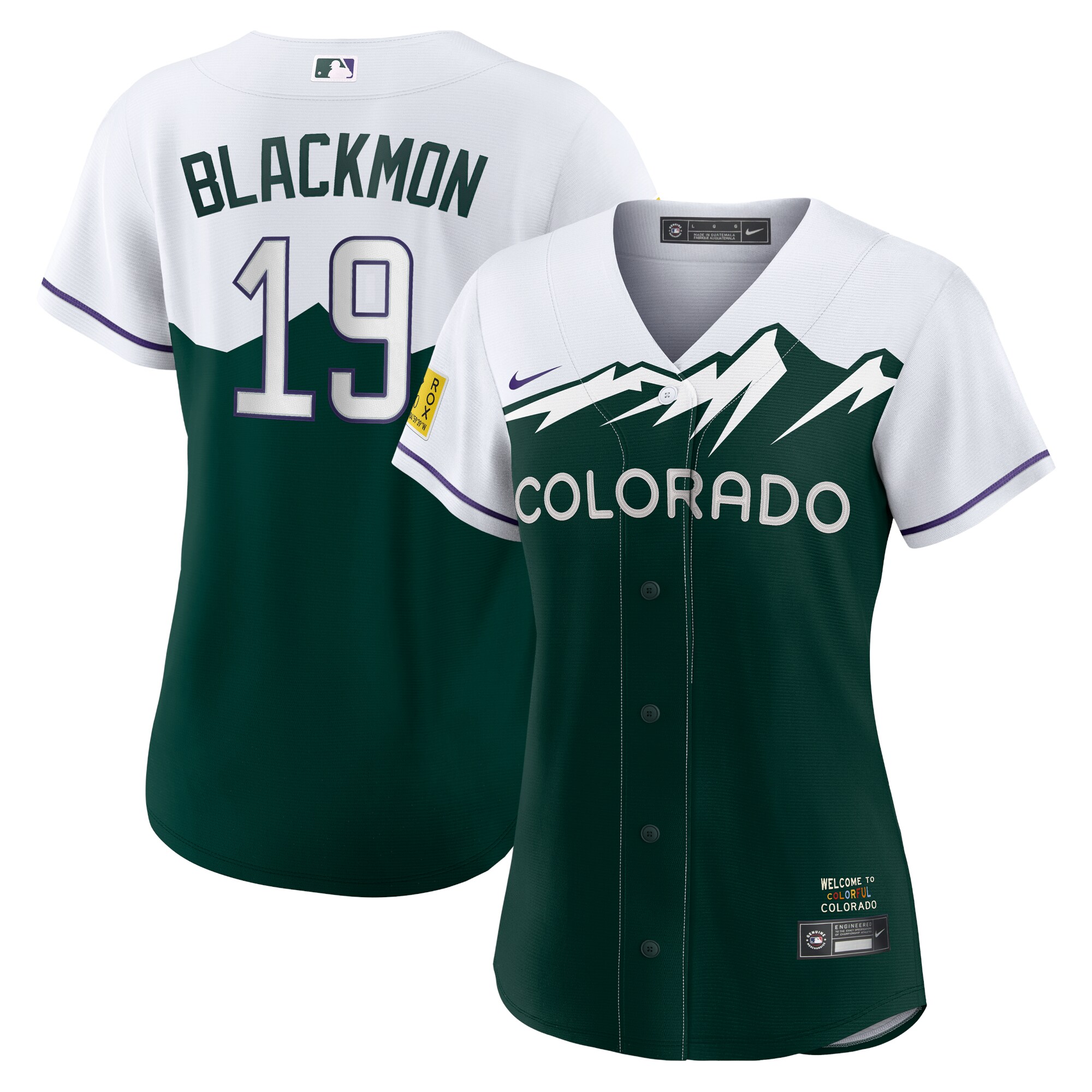 Women's Colorado Rockies Charlie Blackmon White/Forest Green City Connect Player Baseball Jersey