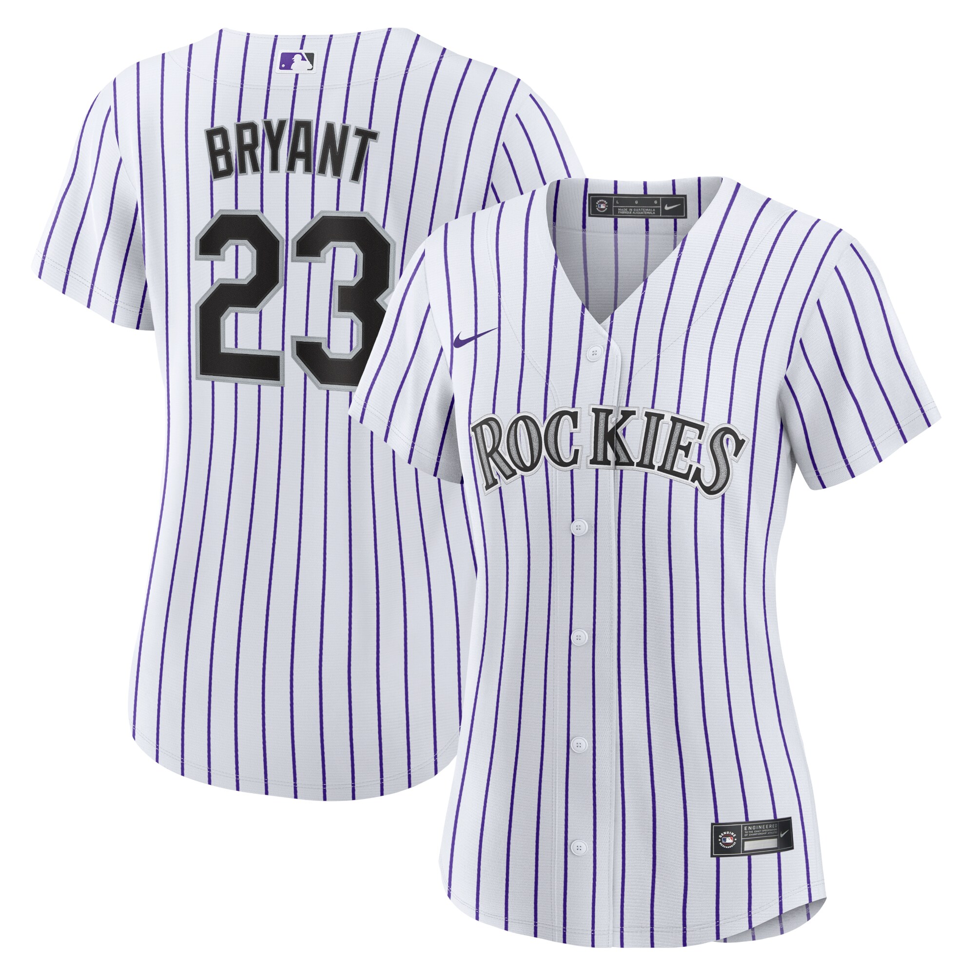 Women's Colorado Rockies Kris Bryant White/Purple Player Baseball Jersey