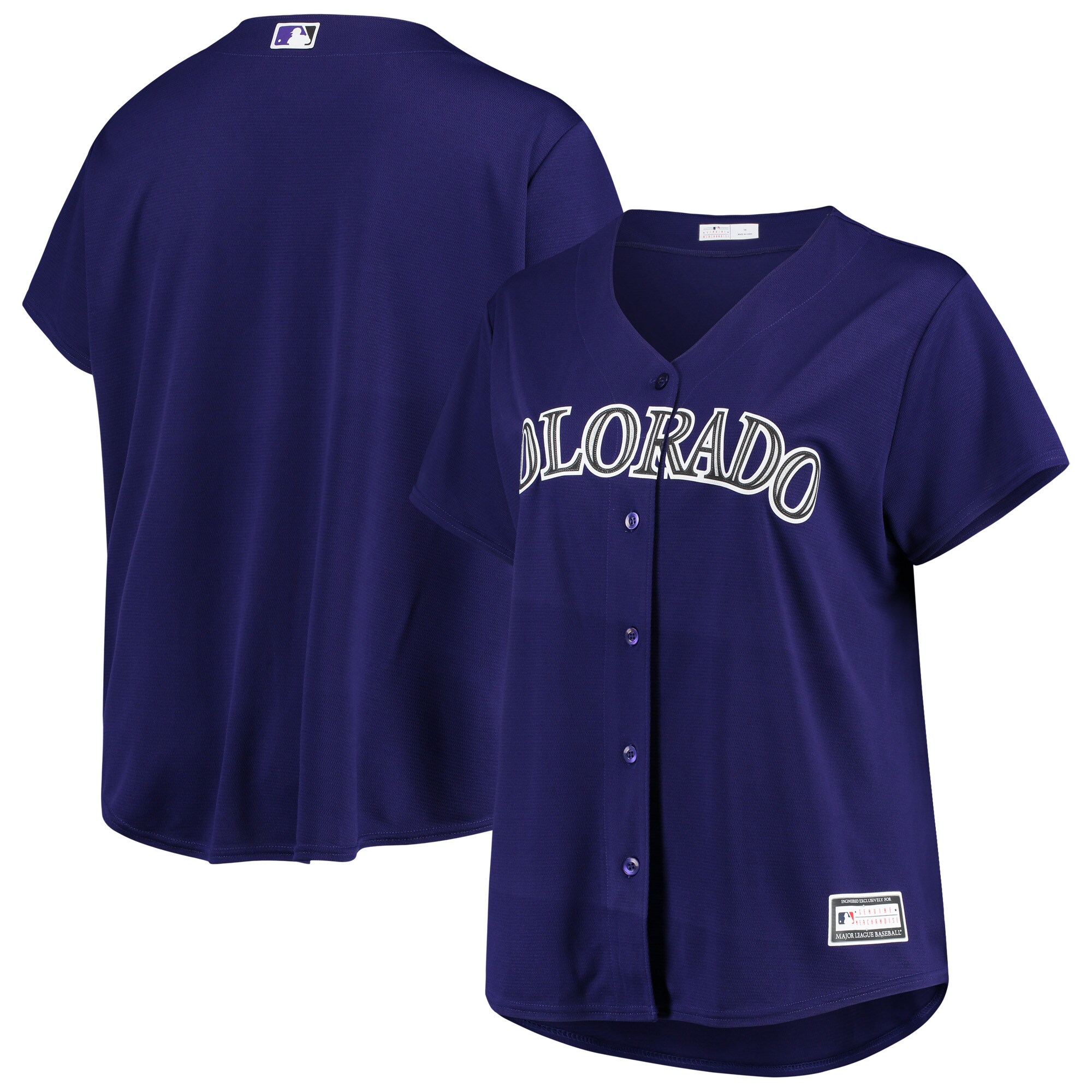 Women's Colorado Rockies Purple Plus Size Alternate Team Baseball Jersey