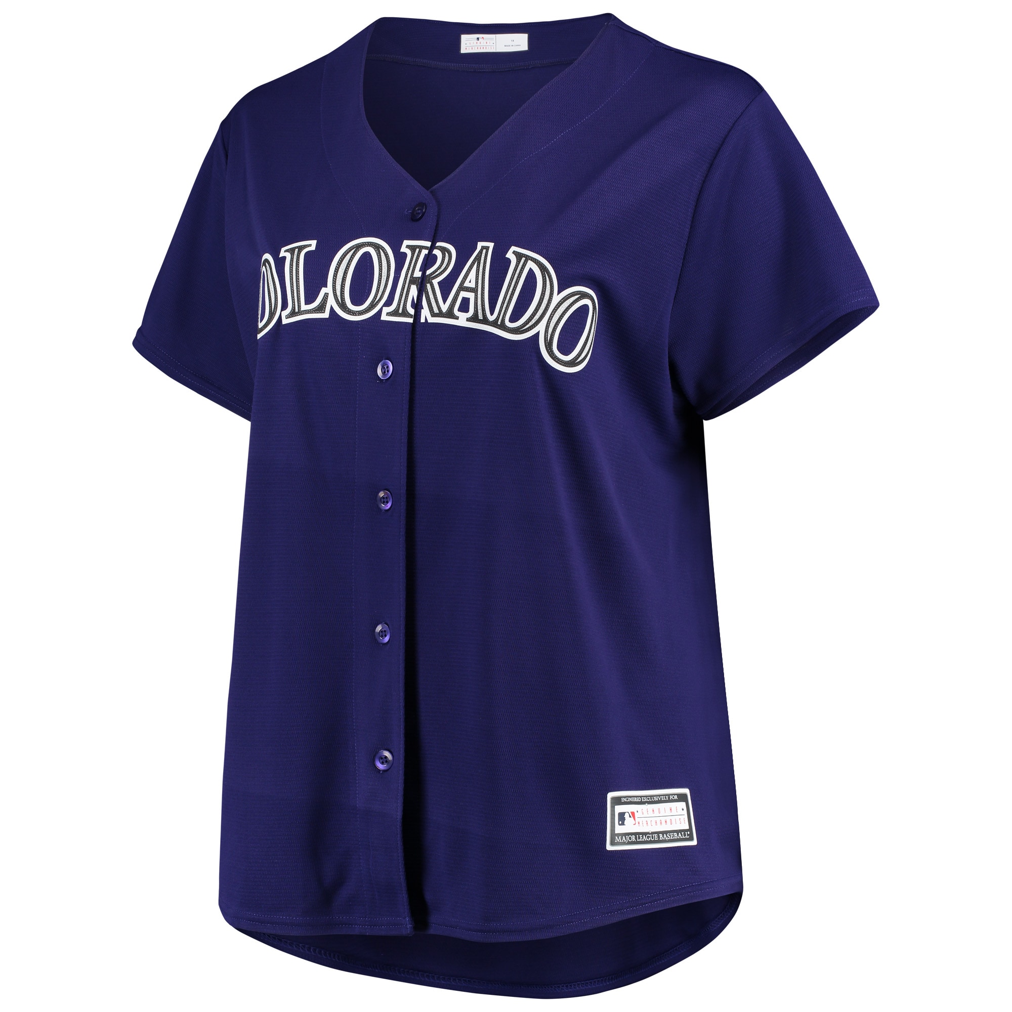 Alternative view of Women's Colorado Rockies Purple Plus Size Alternate Team Baseball Jersey
