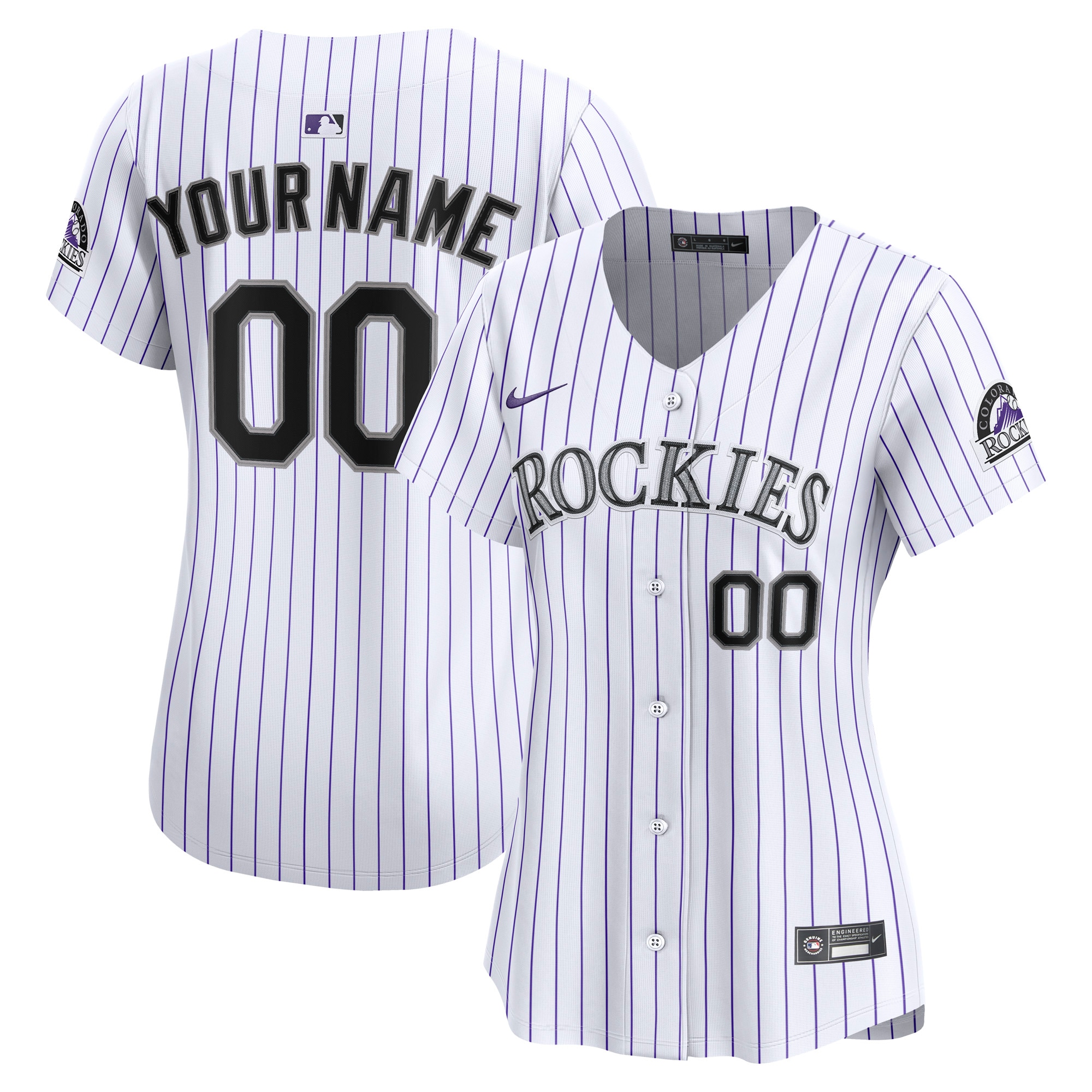 Women's Colorado Rockies White Home Limited Custom Baseball Jersey
