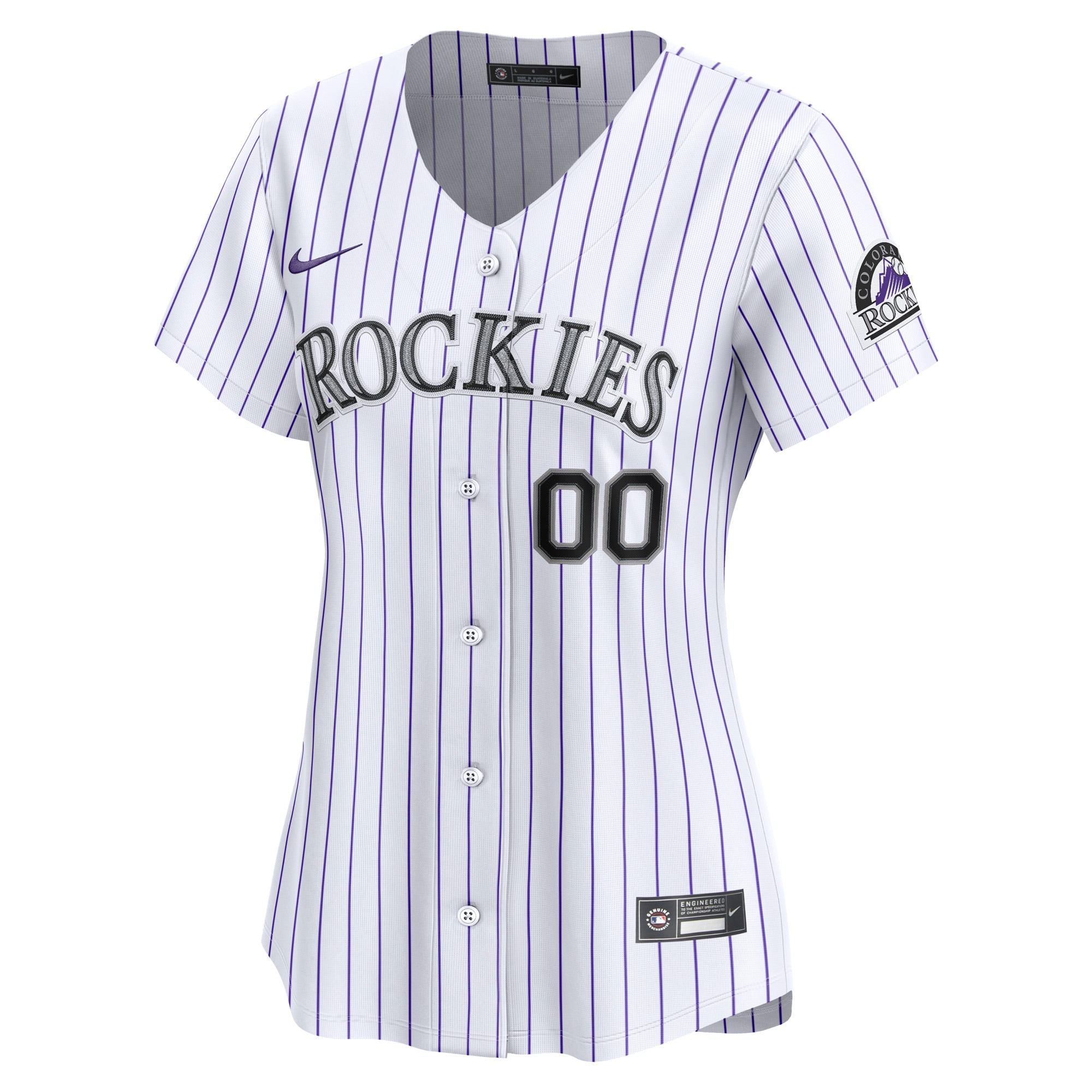 Alternative view of Women's Colorado Rockies White Home Limited Custom Baseball Jersey