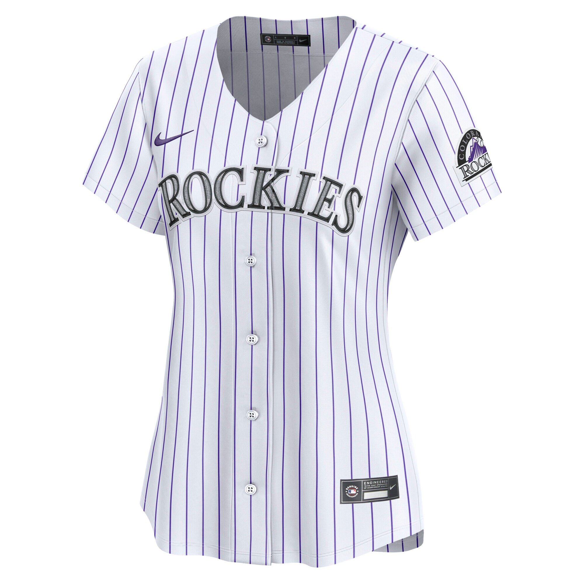 Alternative view of Women's Colorado Rockies White Home Limited Baseball Jersey