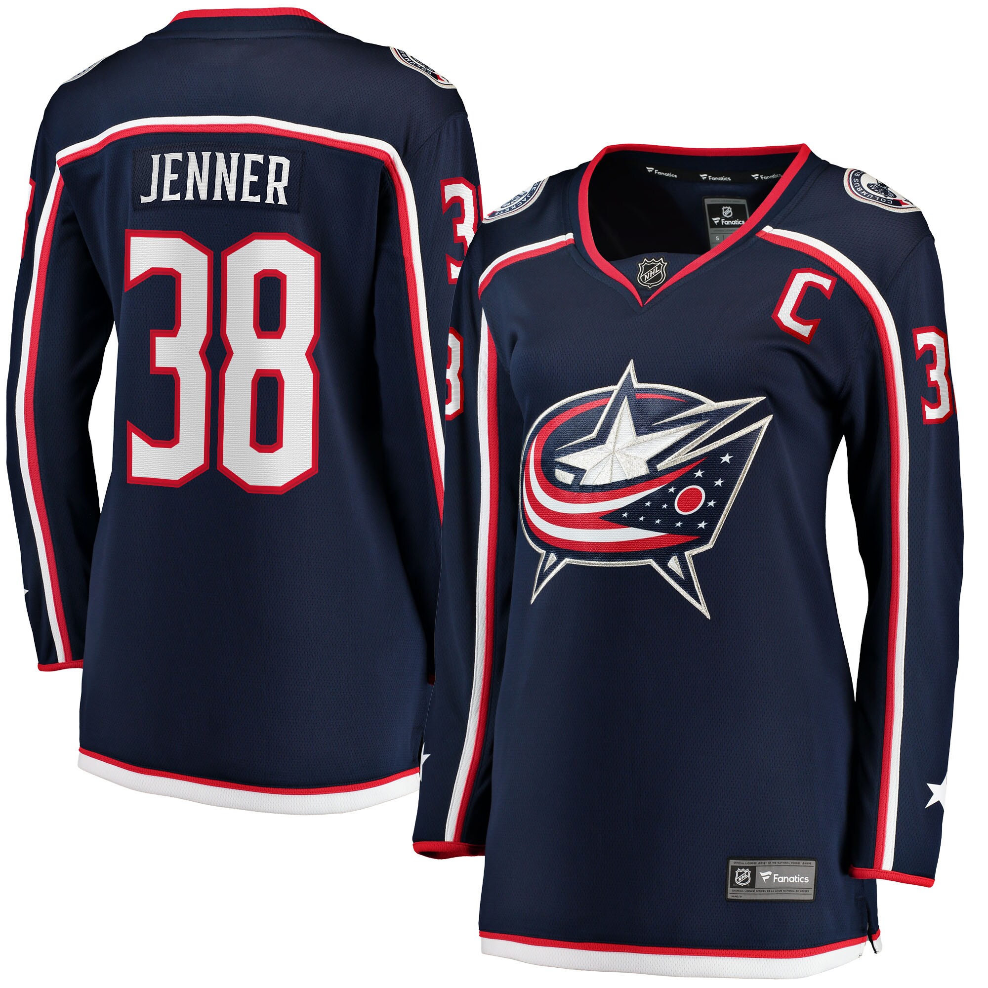 Women's Columbus Blue Jackets Boone Jenner Navy Home Breakaway Player Hockey Jersey - JS820 