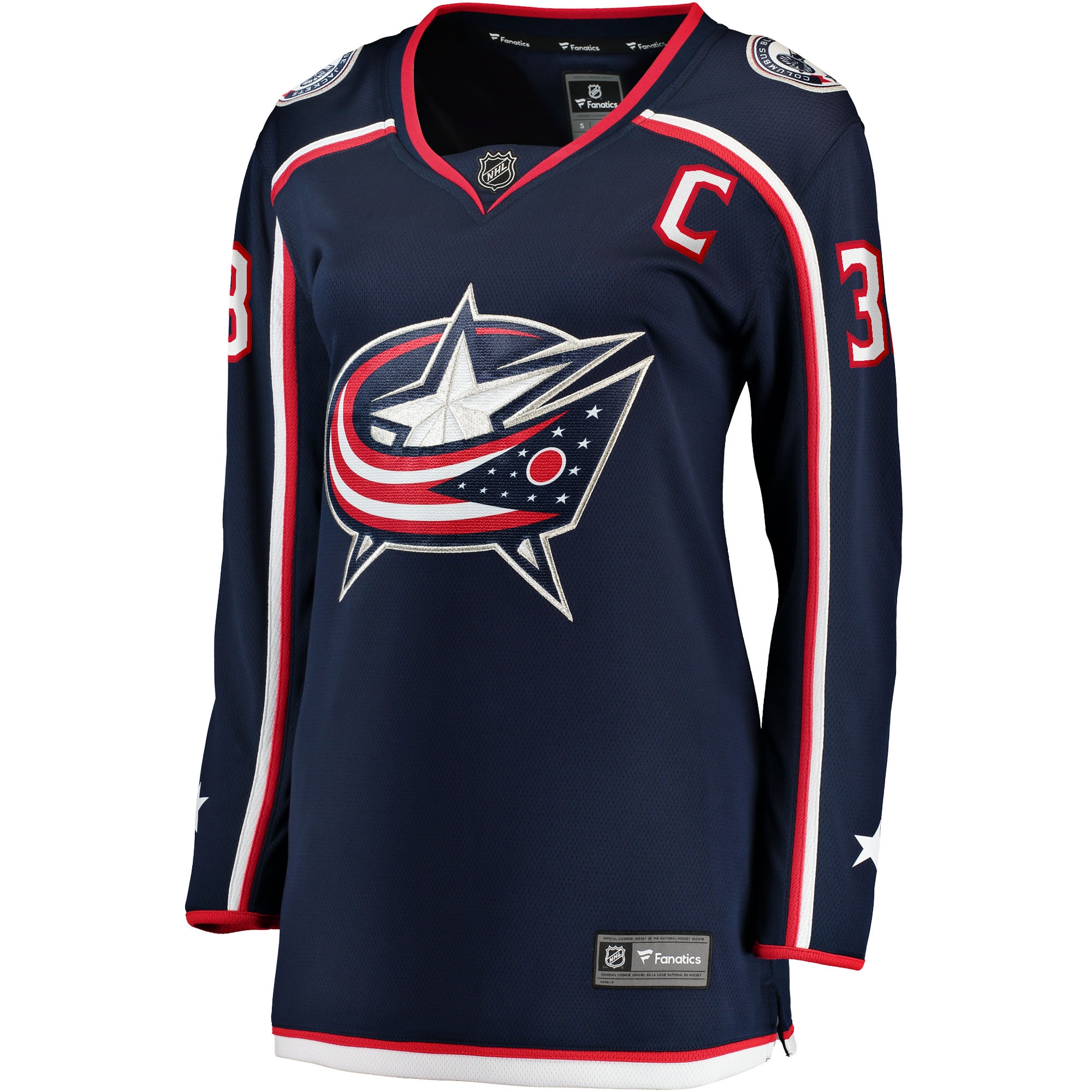 Alternative view of Women's Columbus Blue Jackets Boone Jenner Navy Home Breakaway Player Hockey Jersey - JS820 