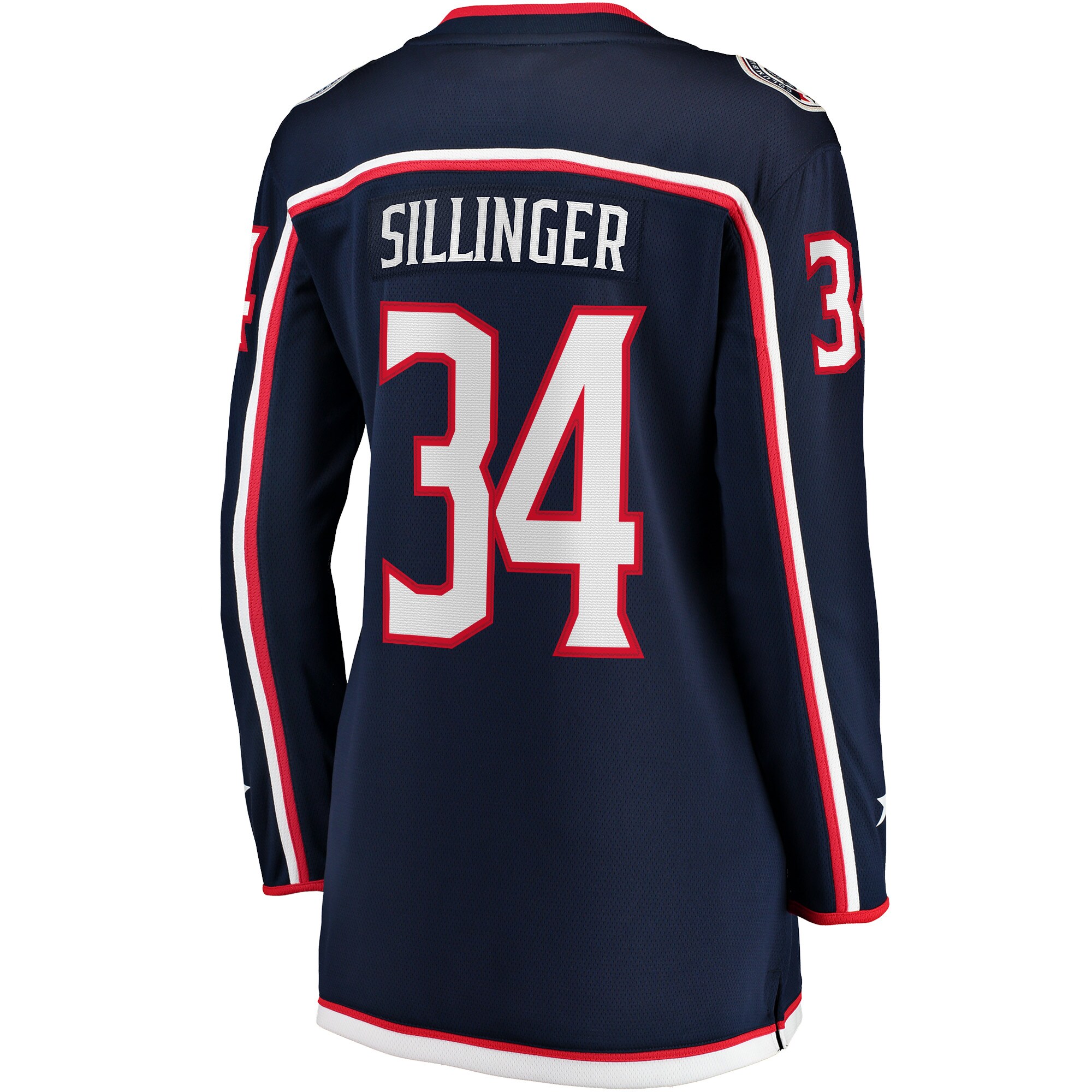 Alternative view of Women's Columbus Blue Jackets Cole Sillinger Navy Home Breakaway Player Hockey Jersey - JS967 