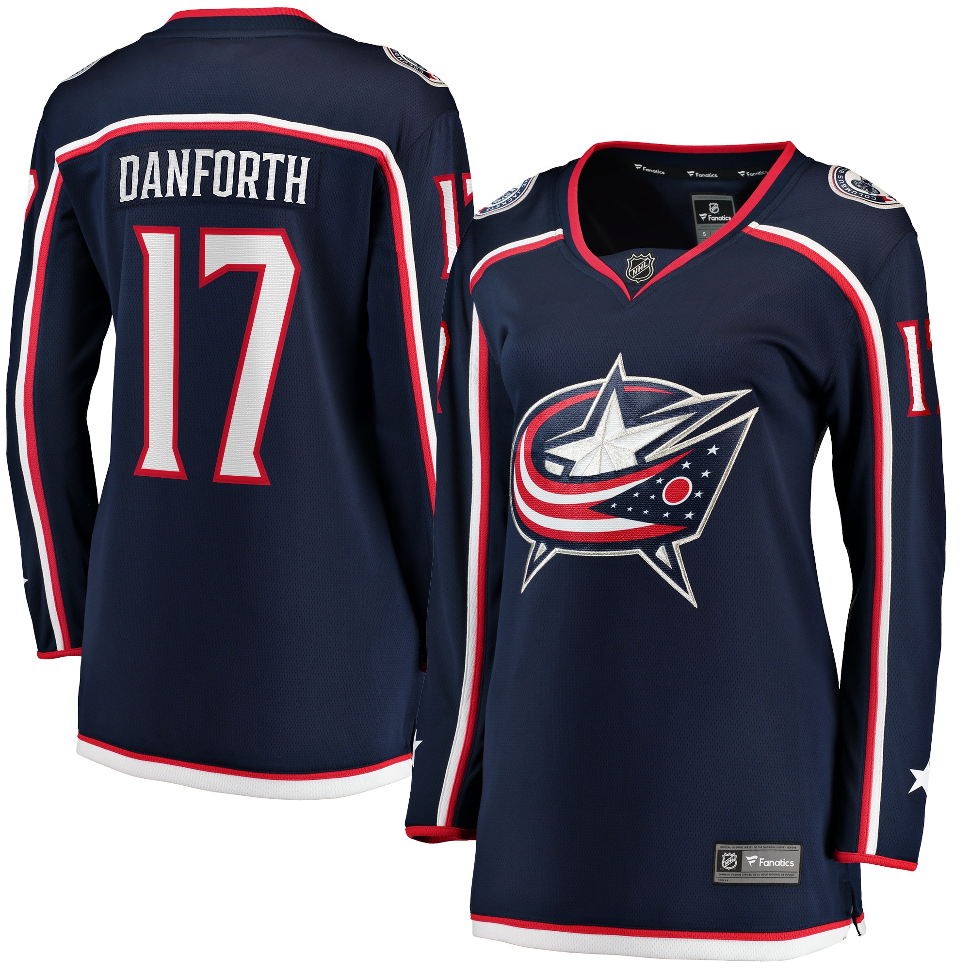 Women's Columbus Blue Jackets Justin Danforth Navy Home Breakaway Player Hockey Jersey - JS840 