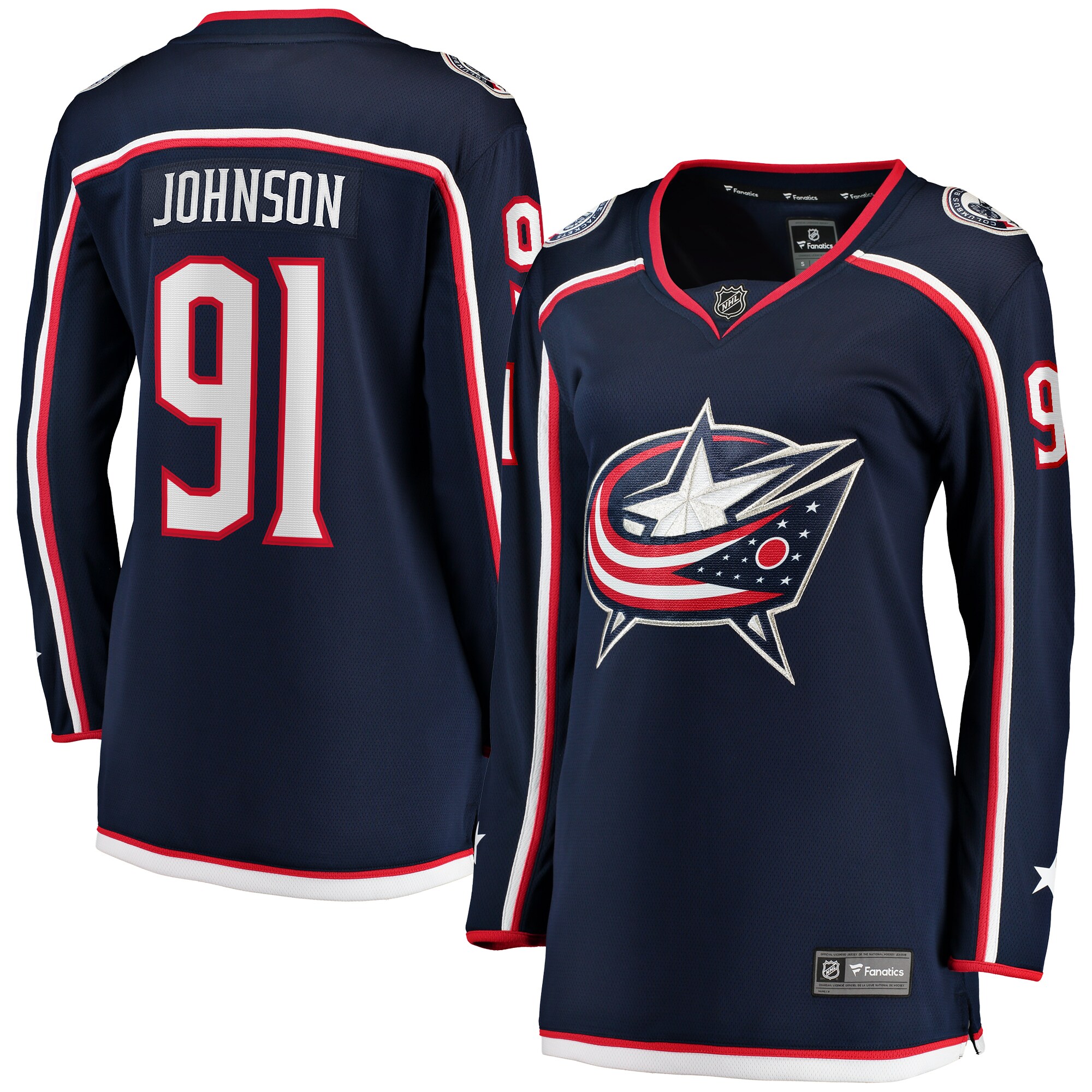 Women's Columbus Blue Jackets Kent Johnson Navy Home Breakaway Player Hockey Jersey - JS559 