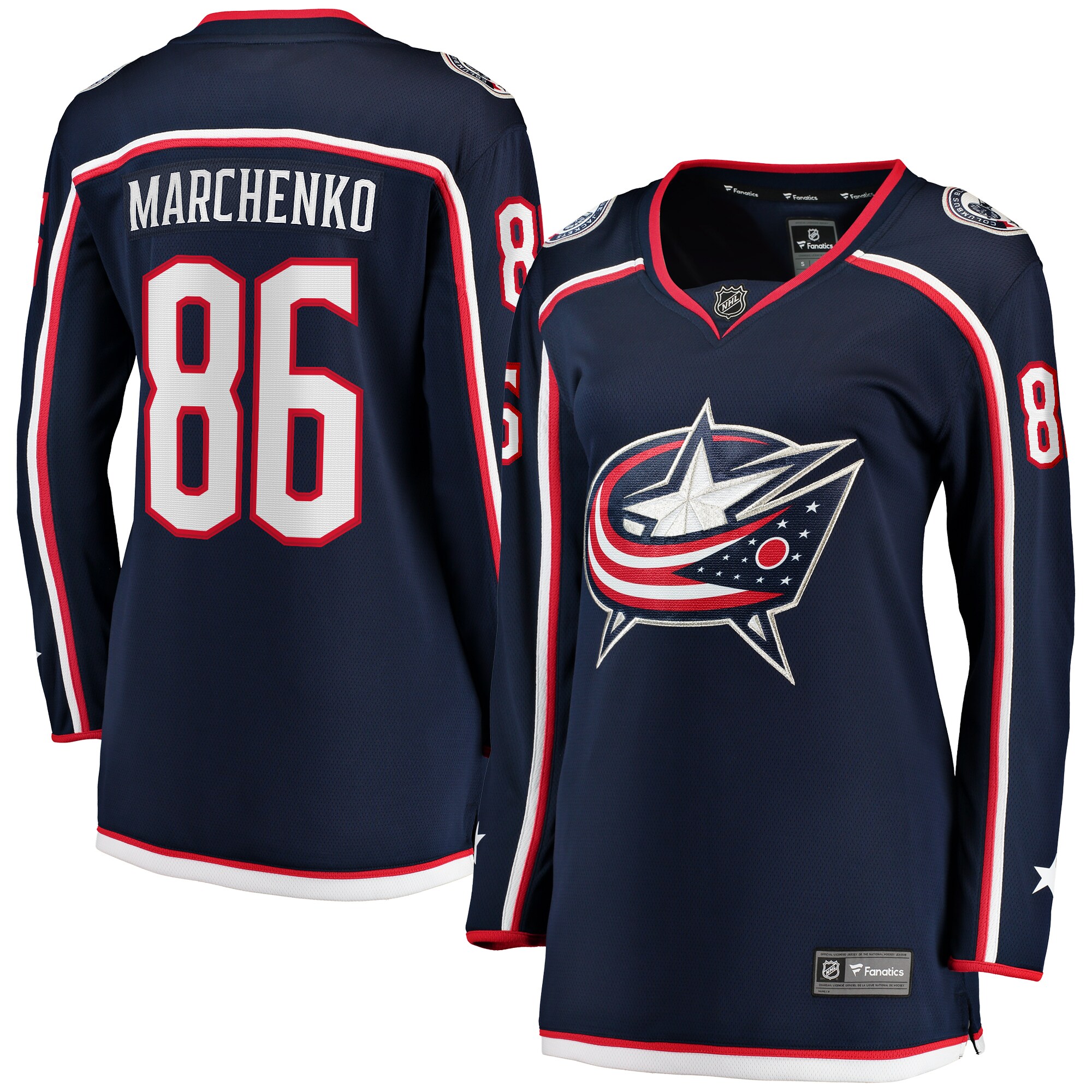 Women's Columbus Blue Jackets Kirill Marchenko Navy Home Breakaway Player Hockey Jersey - JS611 