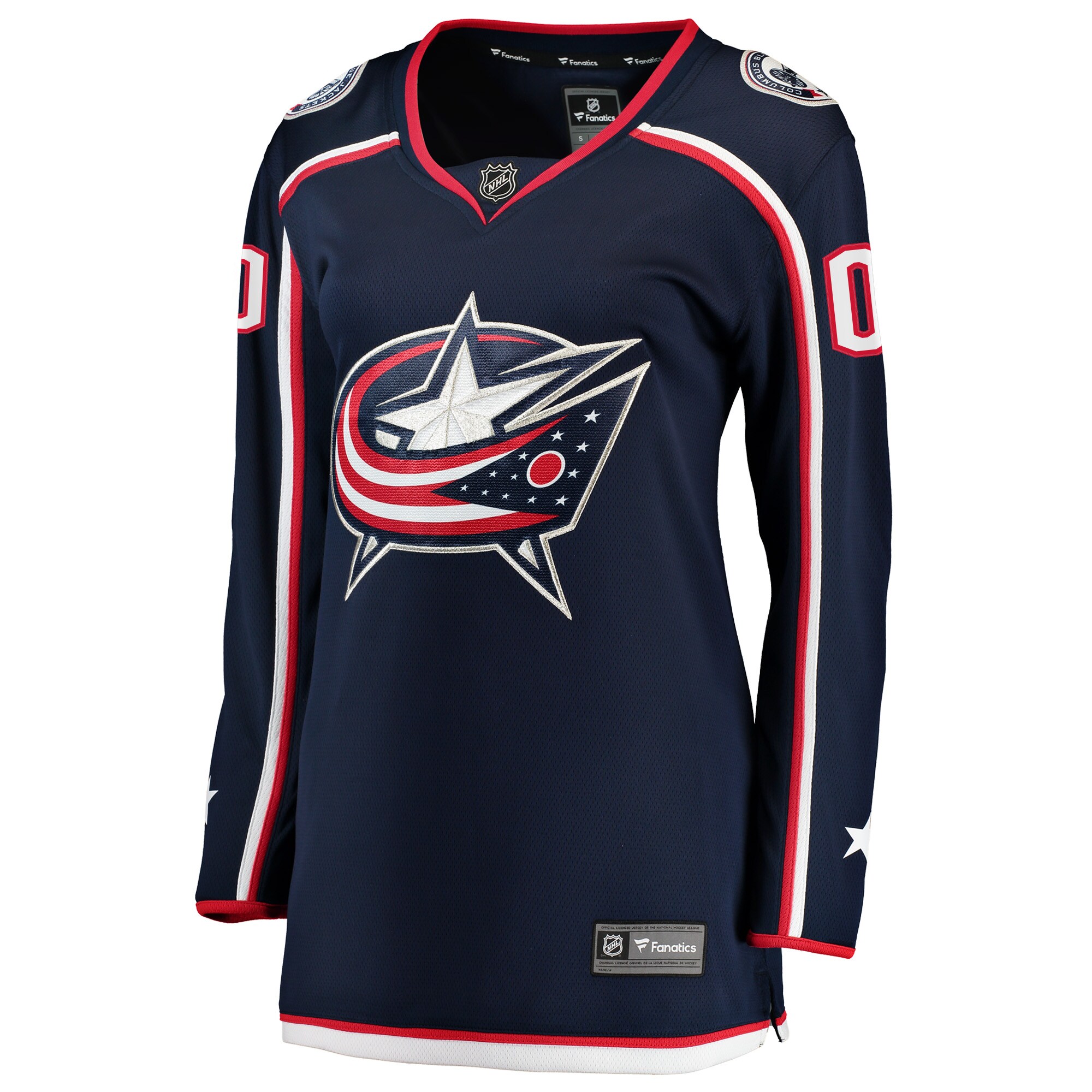 Alternative view of Women's Columbus Blue Jackets Navy Home Breakaway Custom Hockey Jersey - JS235 