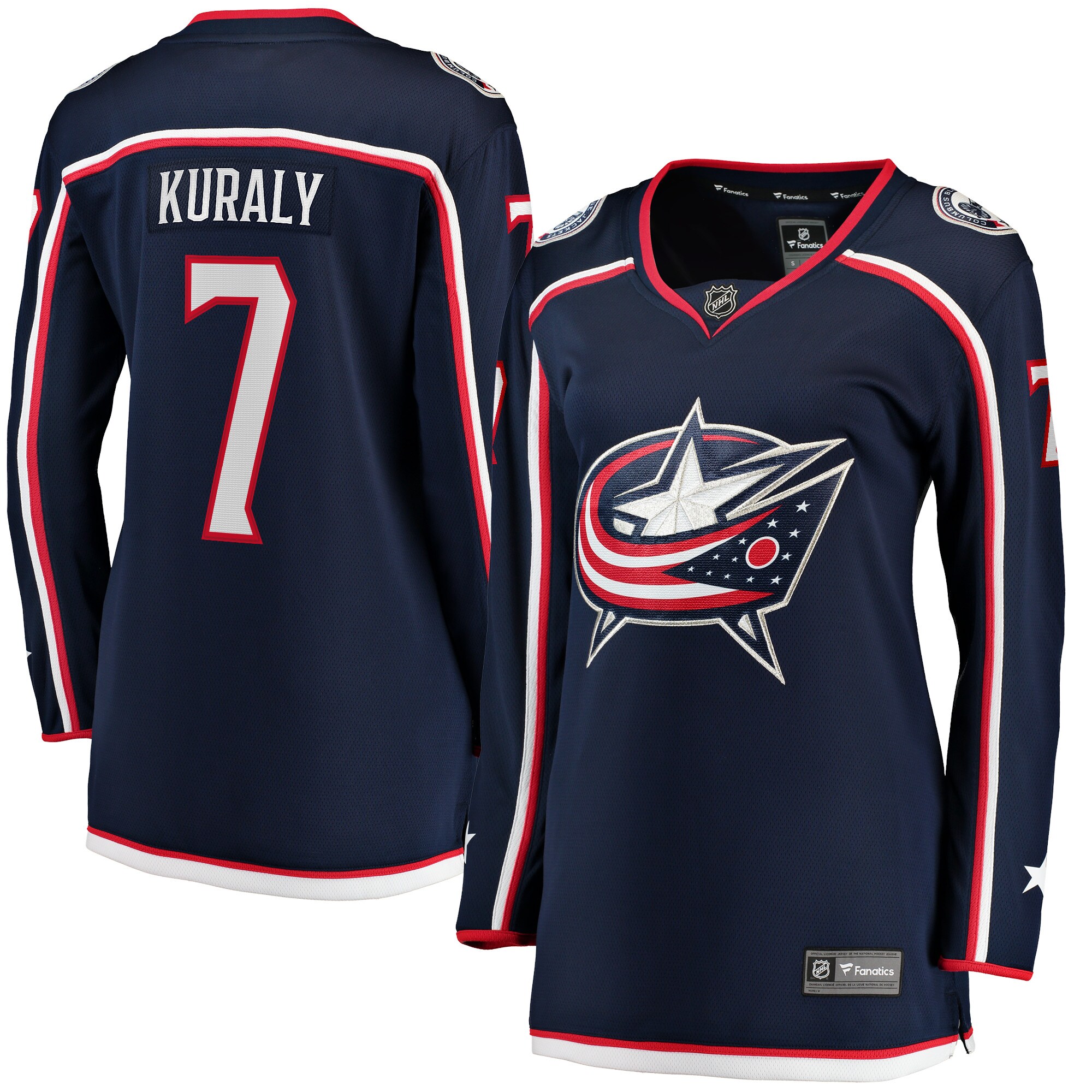 Women's Columbus Blue Jackets Sean Kuraly Navy Home Breakaway Player Hockey Jersey - JS940 