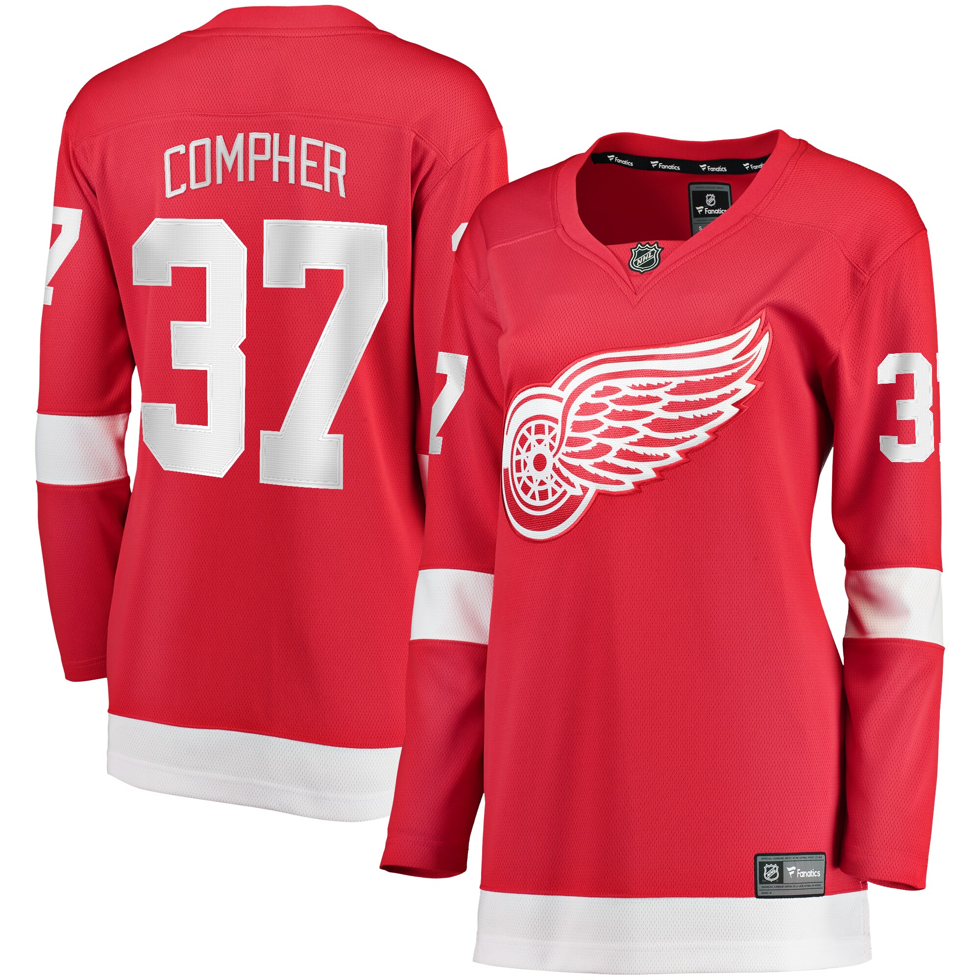 Women's Detroit Red Wings J.T. Compher Red Home Breakaway Player Hockey Jersey - JS336 