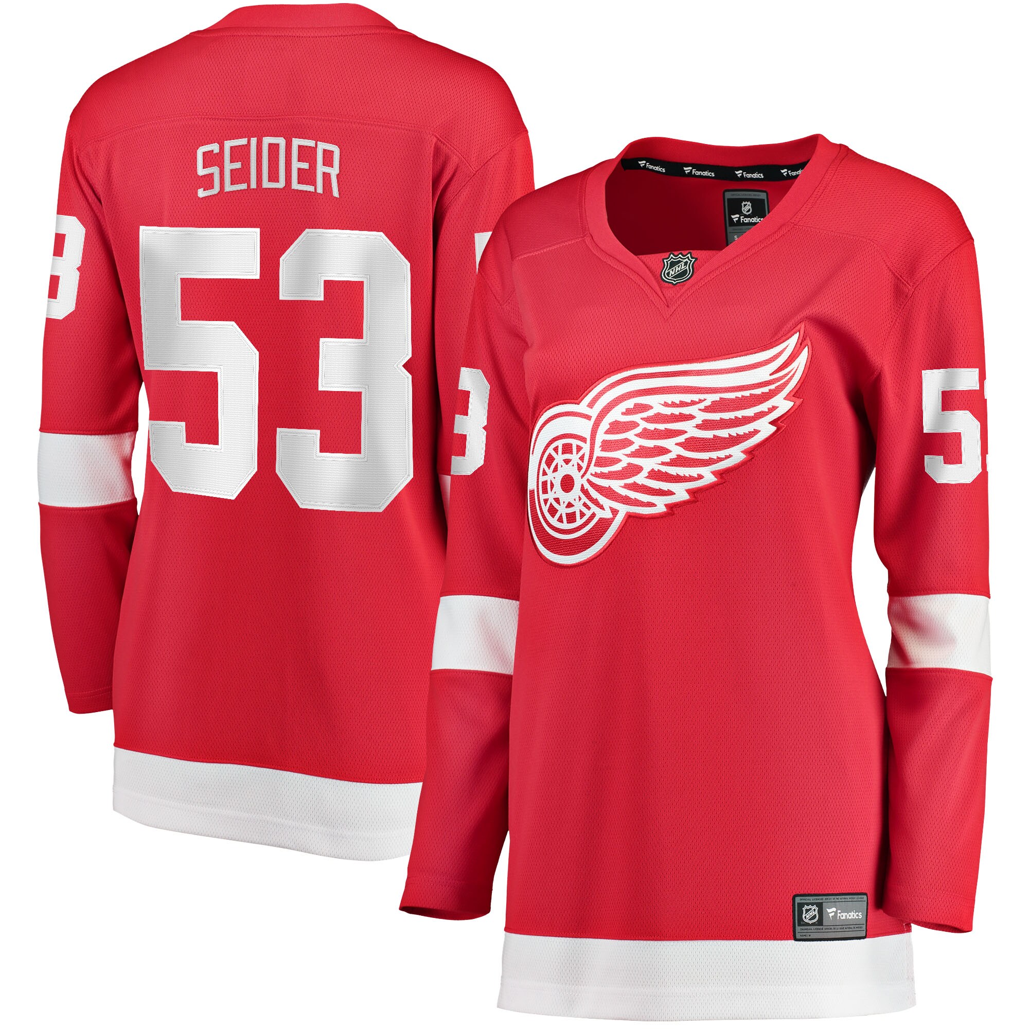 Women's Detroit Red Wings Moritz Seider Red Home Breakaway Player Hockey Jersey - JS187 