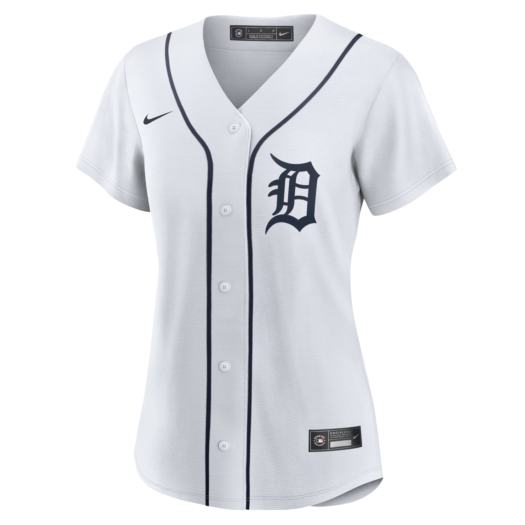Alternative view of Women's Detroit Tigers White #1 Mom Home Baseball Jersey