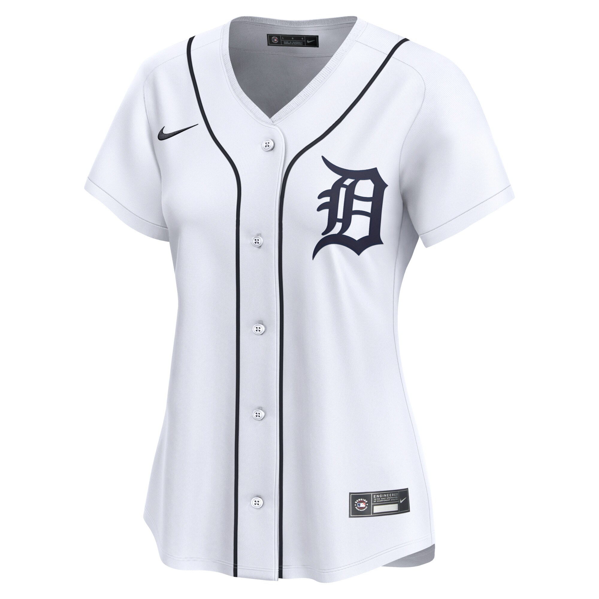 Alternative view of Women's Detroit Tigers White Home Limited Custom Jersey