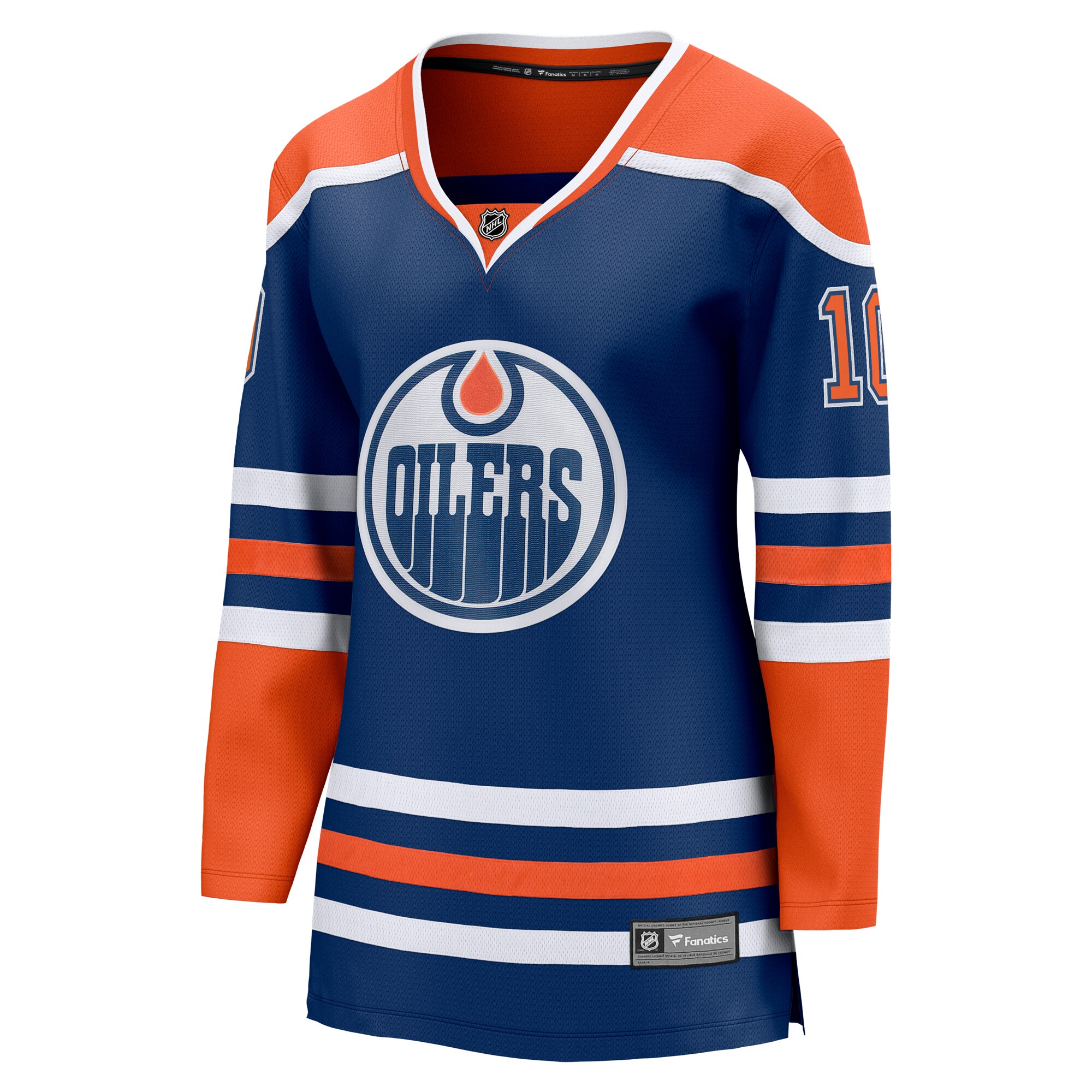 Alternative view of Women's Edmonton Oilers Derek Ryan Royal Home Breakaway Player Hockey Jersey - JS265 