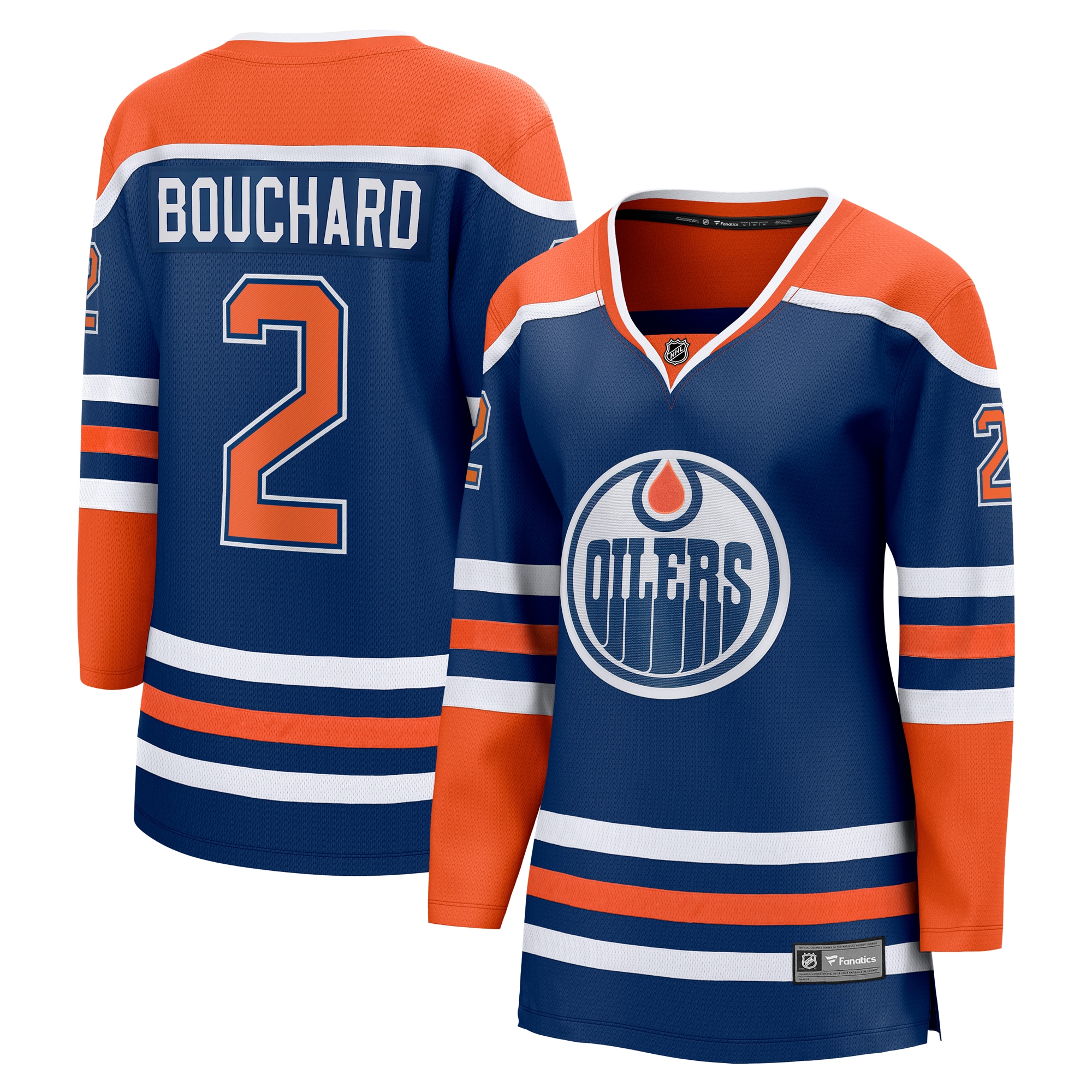 Women's Edmonton Oilers Evan Bouchard Royal Home Breakaway Player Hockey Jersey - JS233 