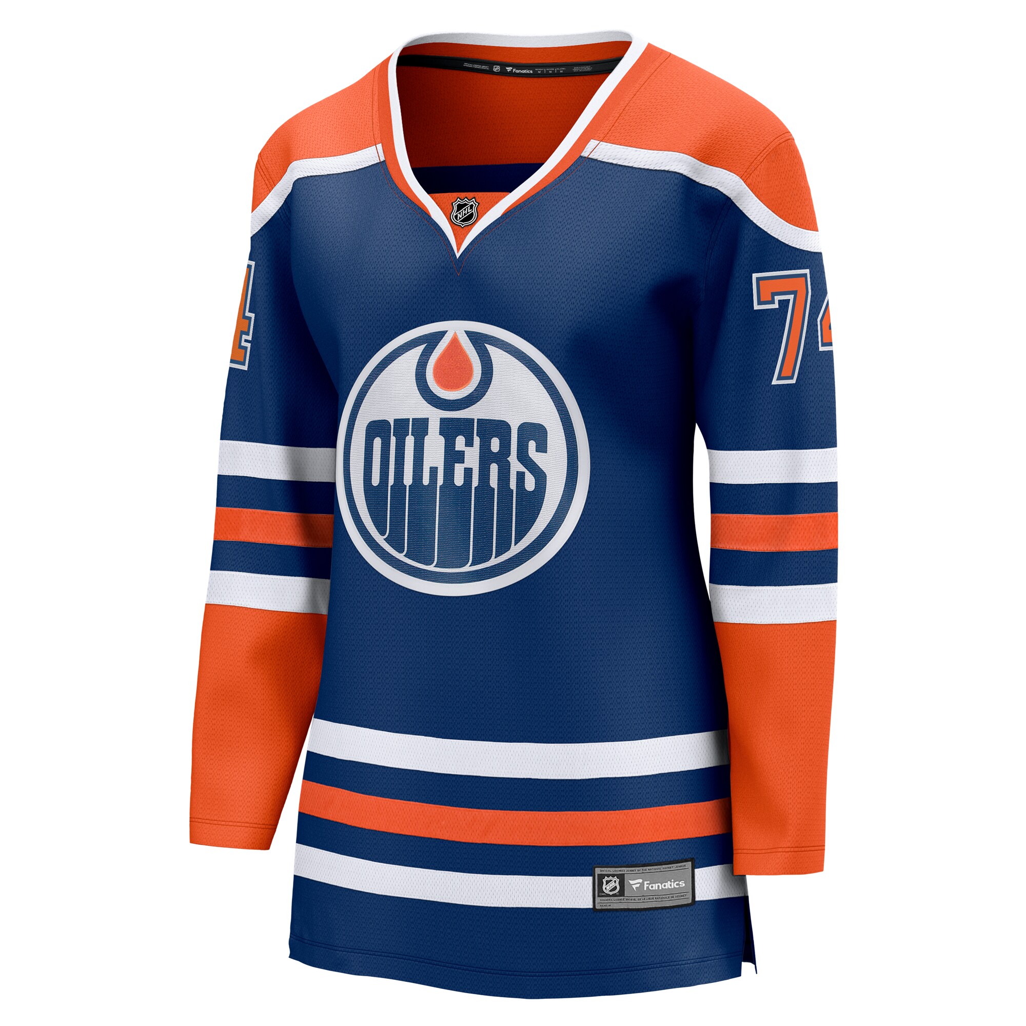 Alternative view of Women's Edmonton Oilers Stuart Skinner Royal Home Breakaway Player Hockey Jersey - JS281 