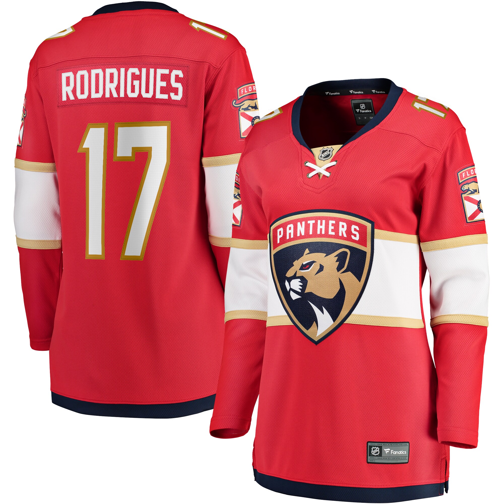 Women's Florida Panthers Evan Rodrigues Red Home Breakaway Player Hockey Jersey - JS889 