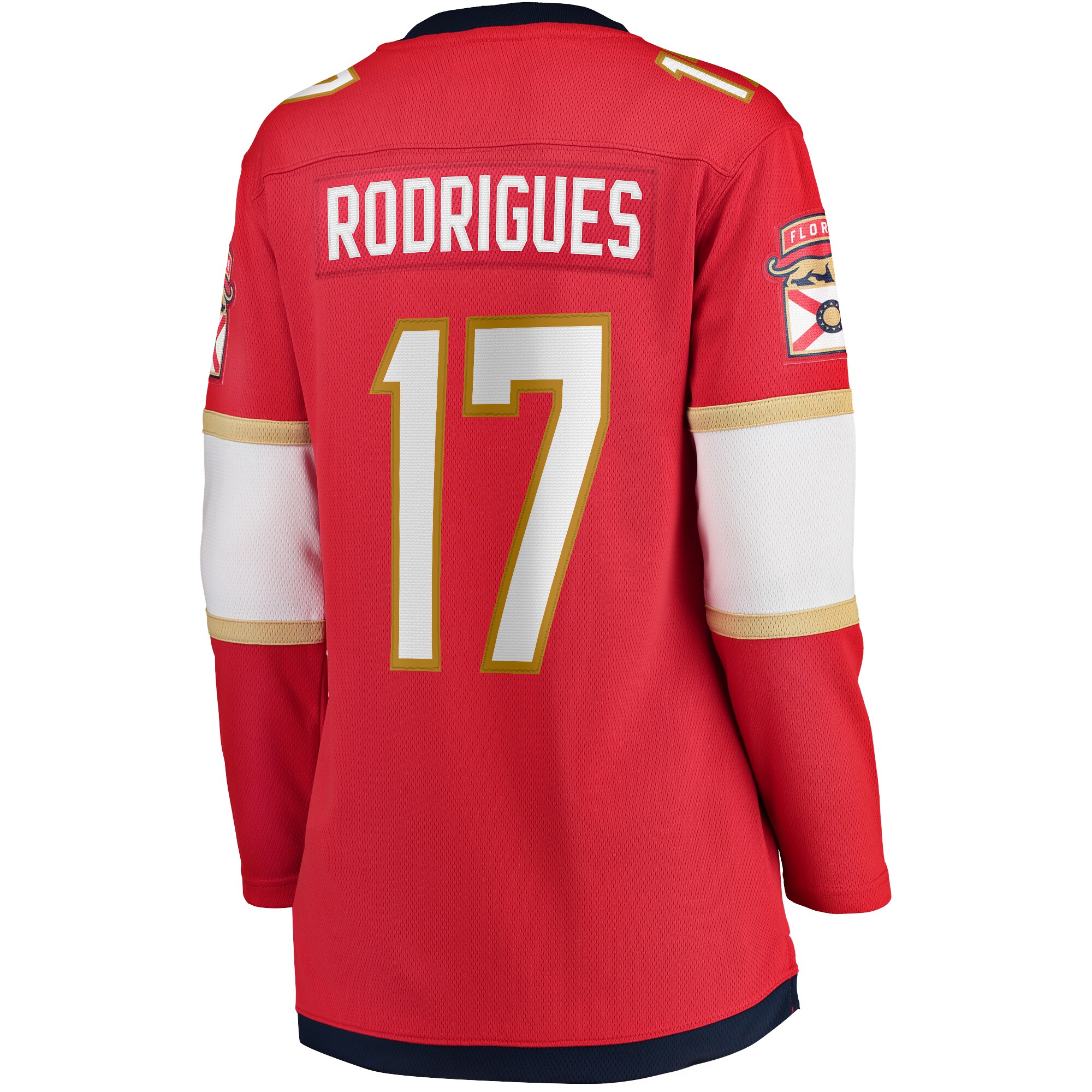 Alternative view of Women's Florida Panthers Evan Rodrigues Red Home Breakaway Player Hockey Jersey - JS889 