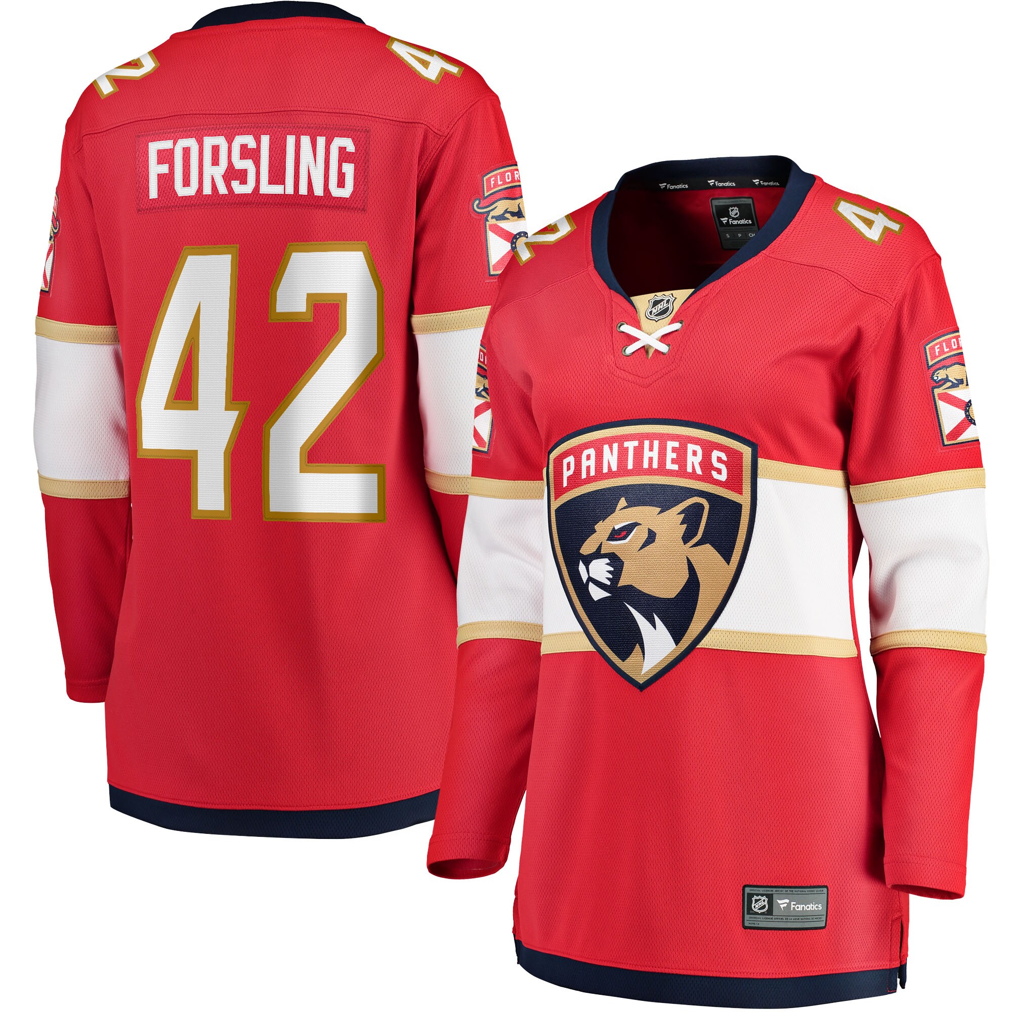 Women's Florida Panthers Gustav Forsling Red Home Breakaway Player Hockey Jersey - JS567 