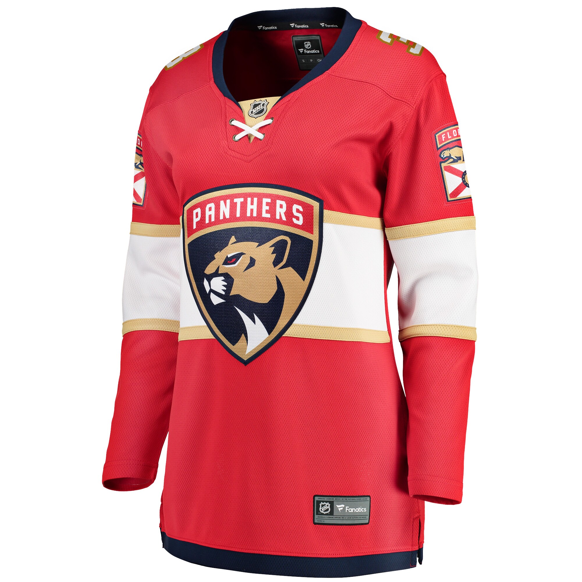 Alternative view of Women's Florida Panthers Matt Kiersted Red Home Team Breakaway Player Hockey Jersey - JS423 