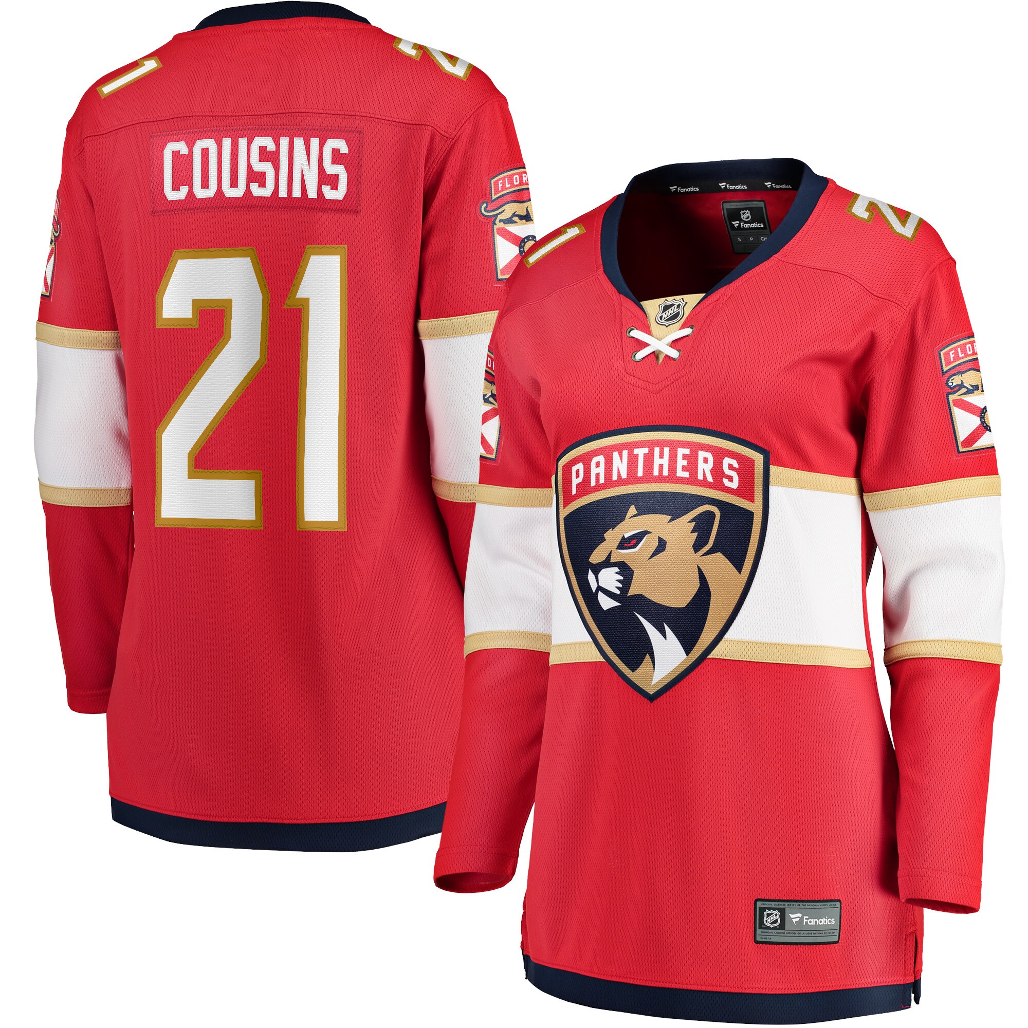 Women's Florida Panthers Nick Cousins Red Home Breakaway Player Hockey Jersey - JS607 