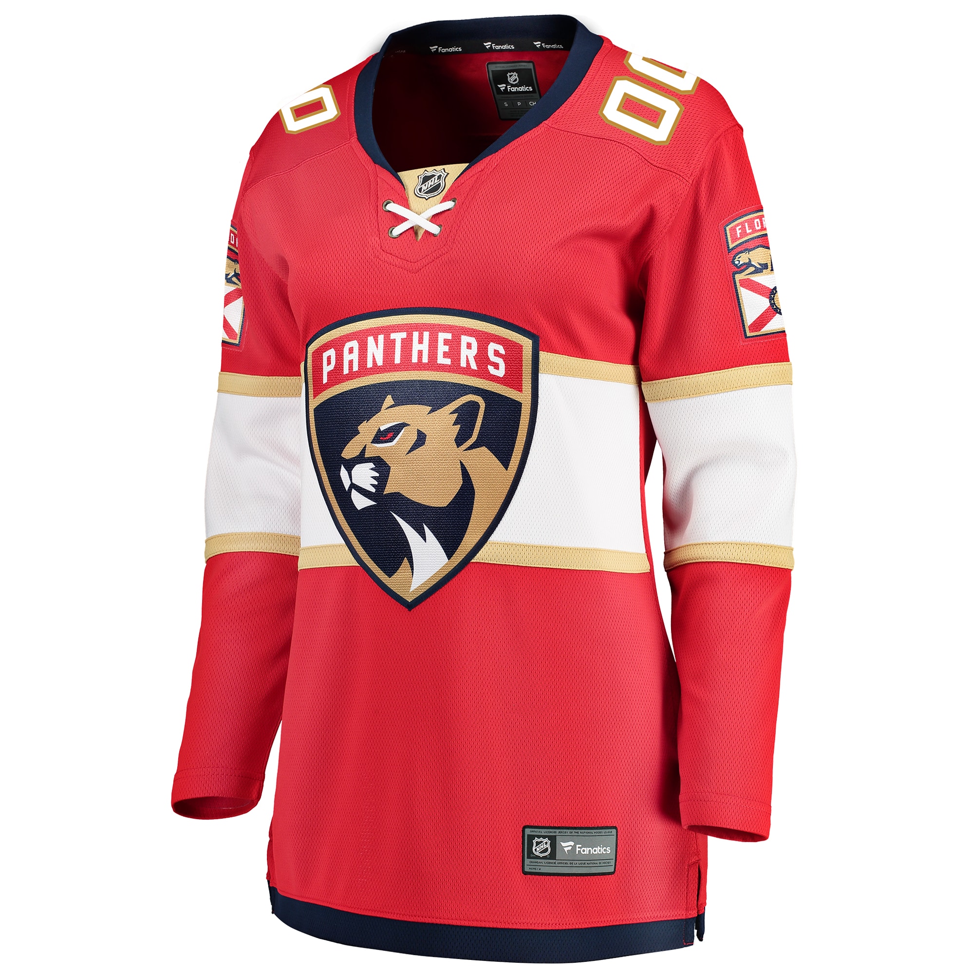 Alternative view of Women's Florida Panthers Red Home Breakaway Custom Hockey Jersey - JS378 
