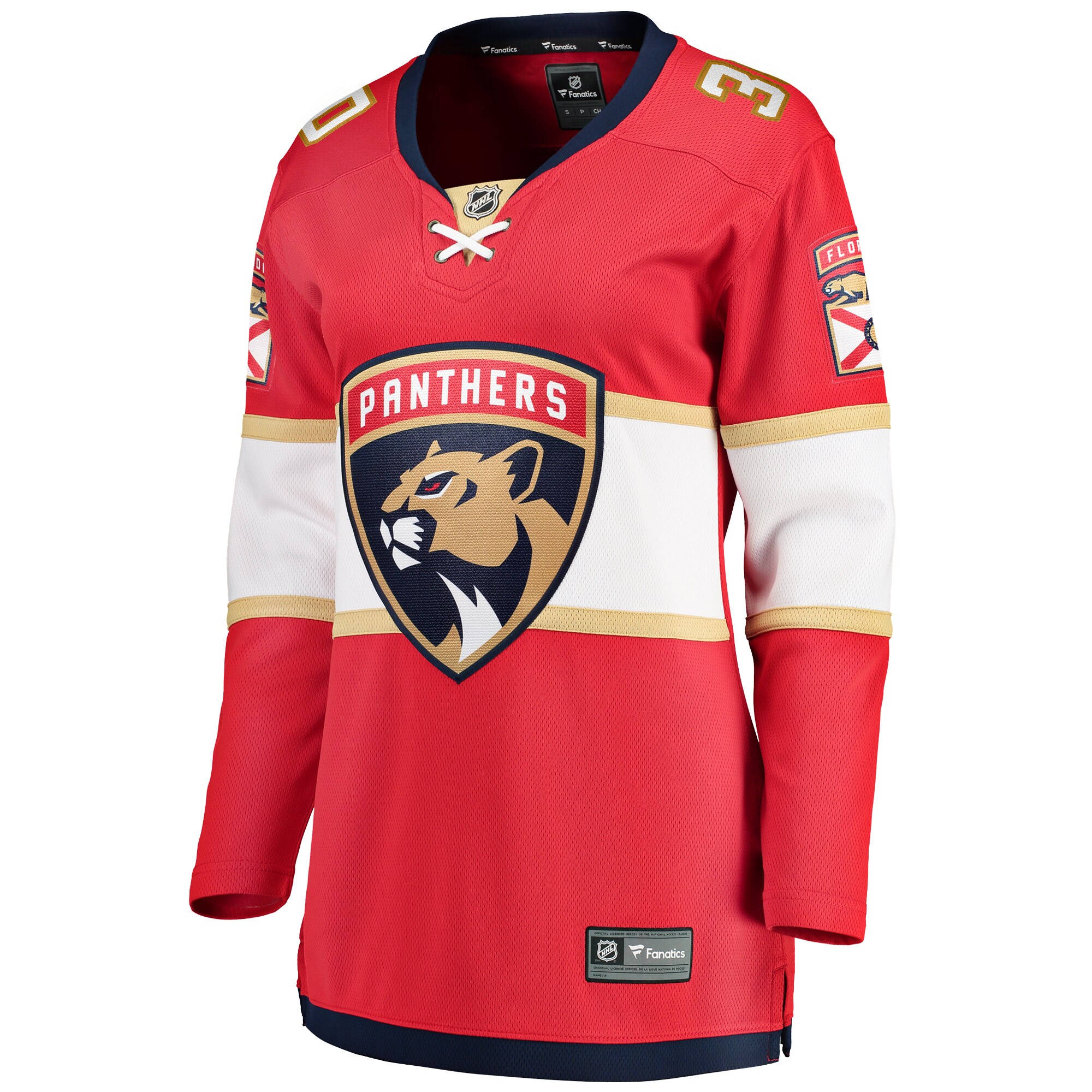 Alternative view of Women's Florida Panthers Spencer Knight Red Home Breakaway Hockey Jersey - JS273 