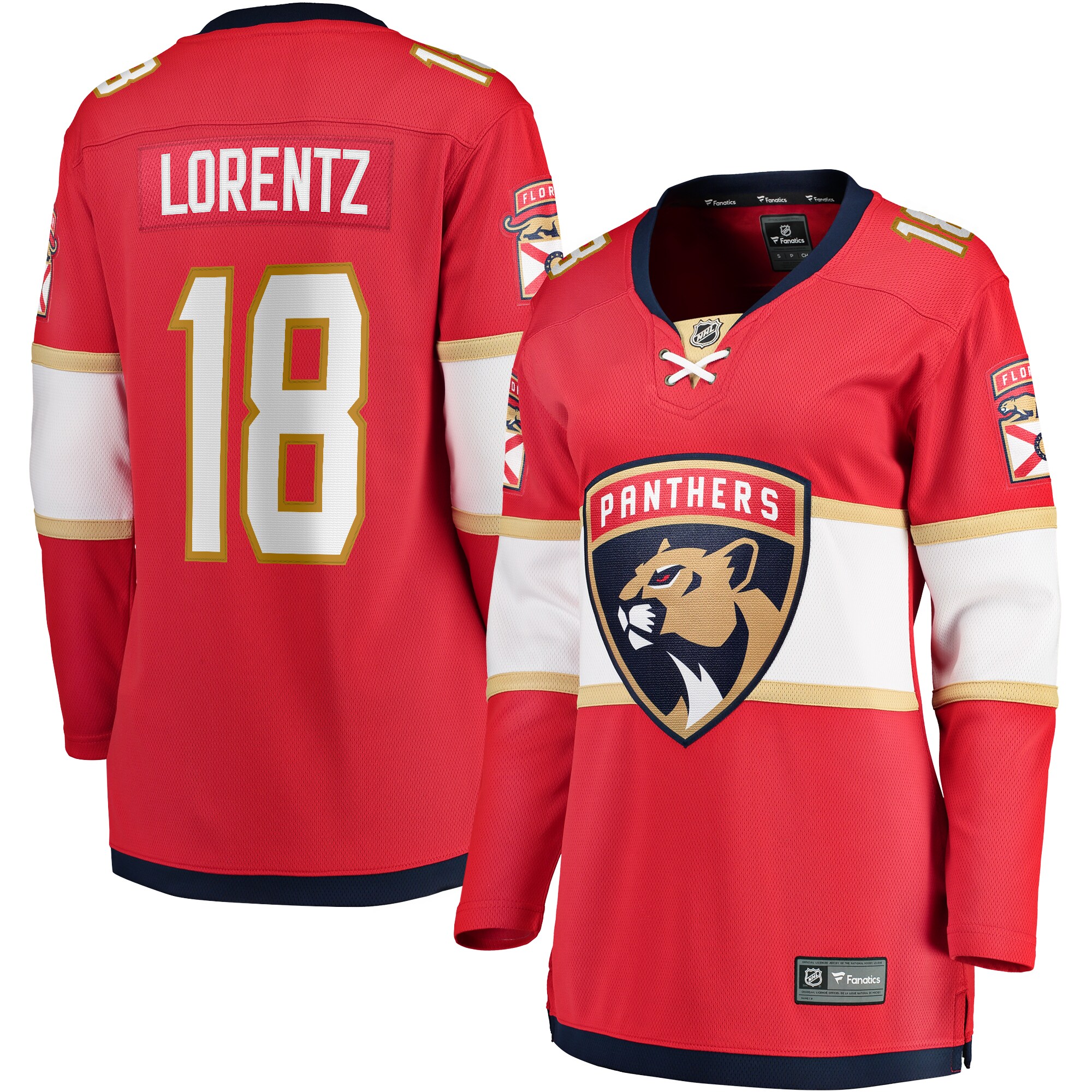 Women's Florida Panthers Steven Lorentz Red Home Breakaway Player Hockey Jersey - JS682 