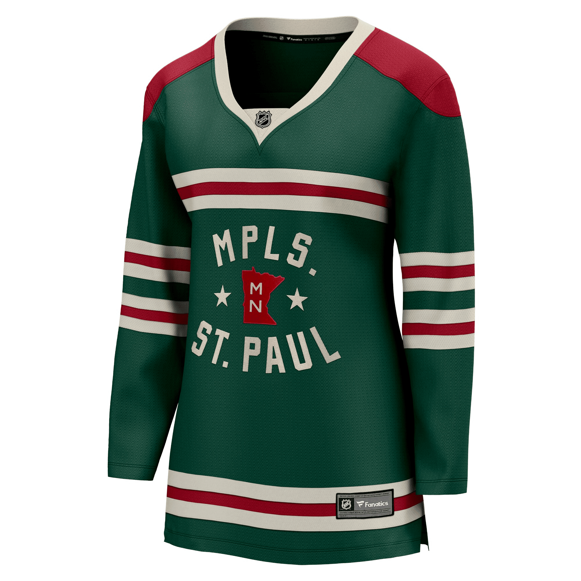 Alternative view of Women's Green Minnesota Wild 2022 Winter Classic Breakaway Hockey Jersey Hockey Jersey - JS131 