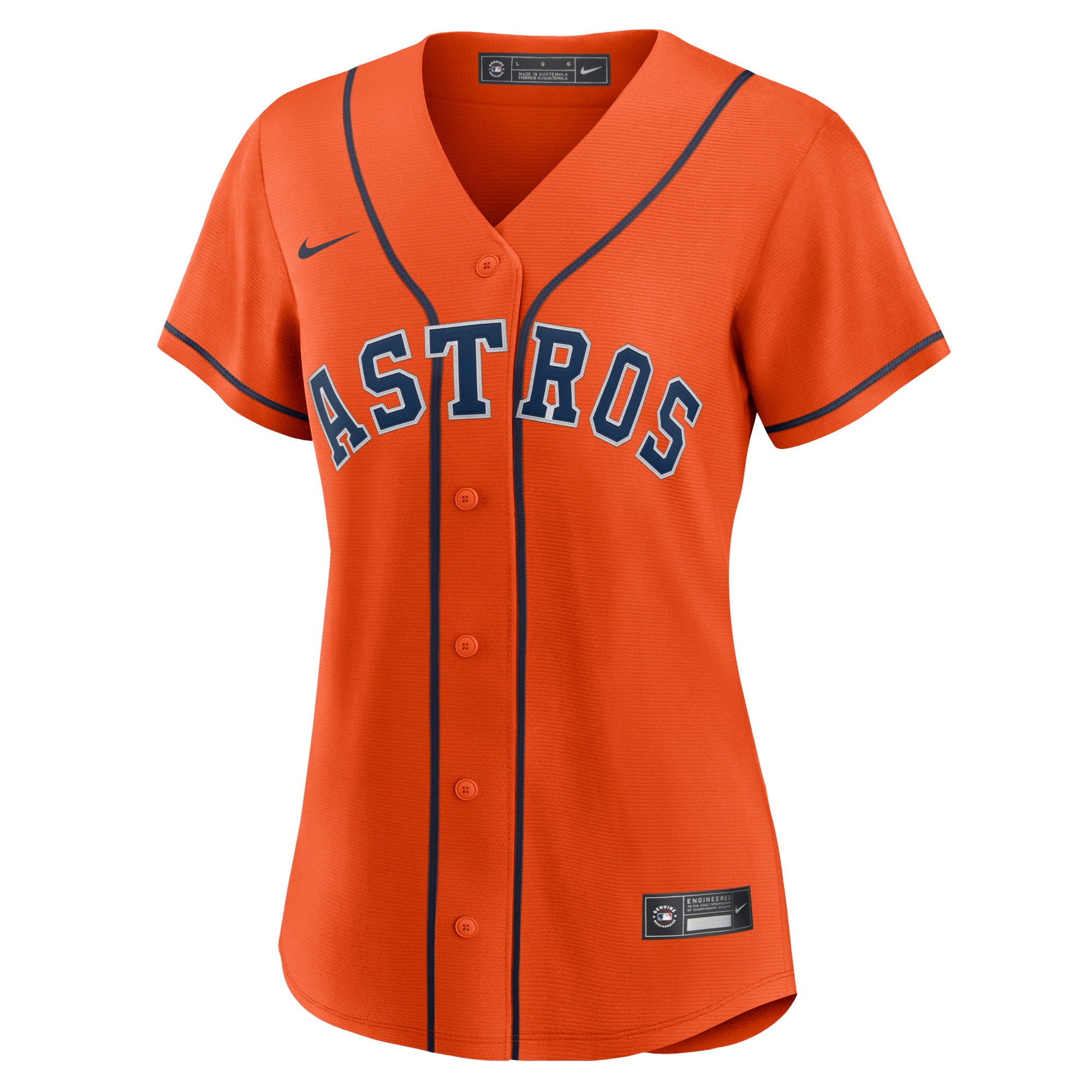 Alternative view of Women's Houston Astros Jose Altuve Orange Alternate Player Baseball Jersey 