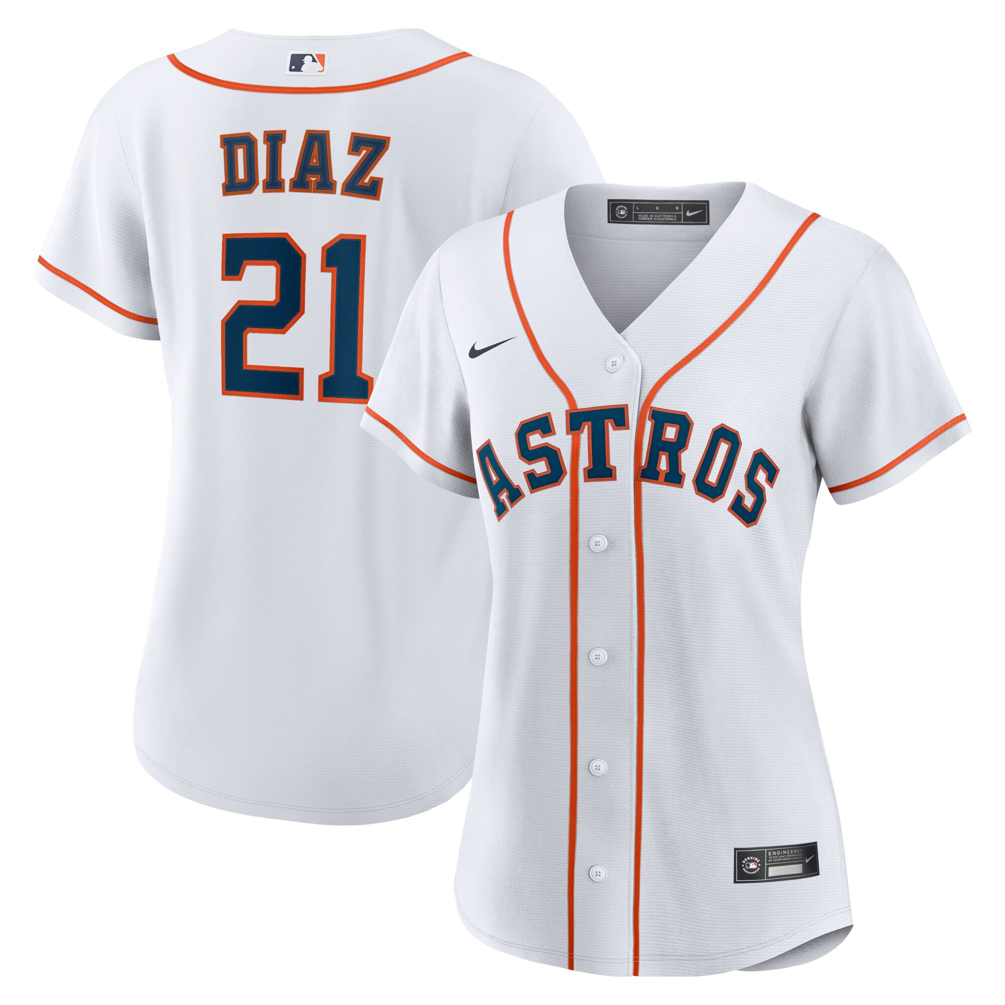 Women's Houston Astros Yainer Diaz White Home Baseball Jersey 