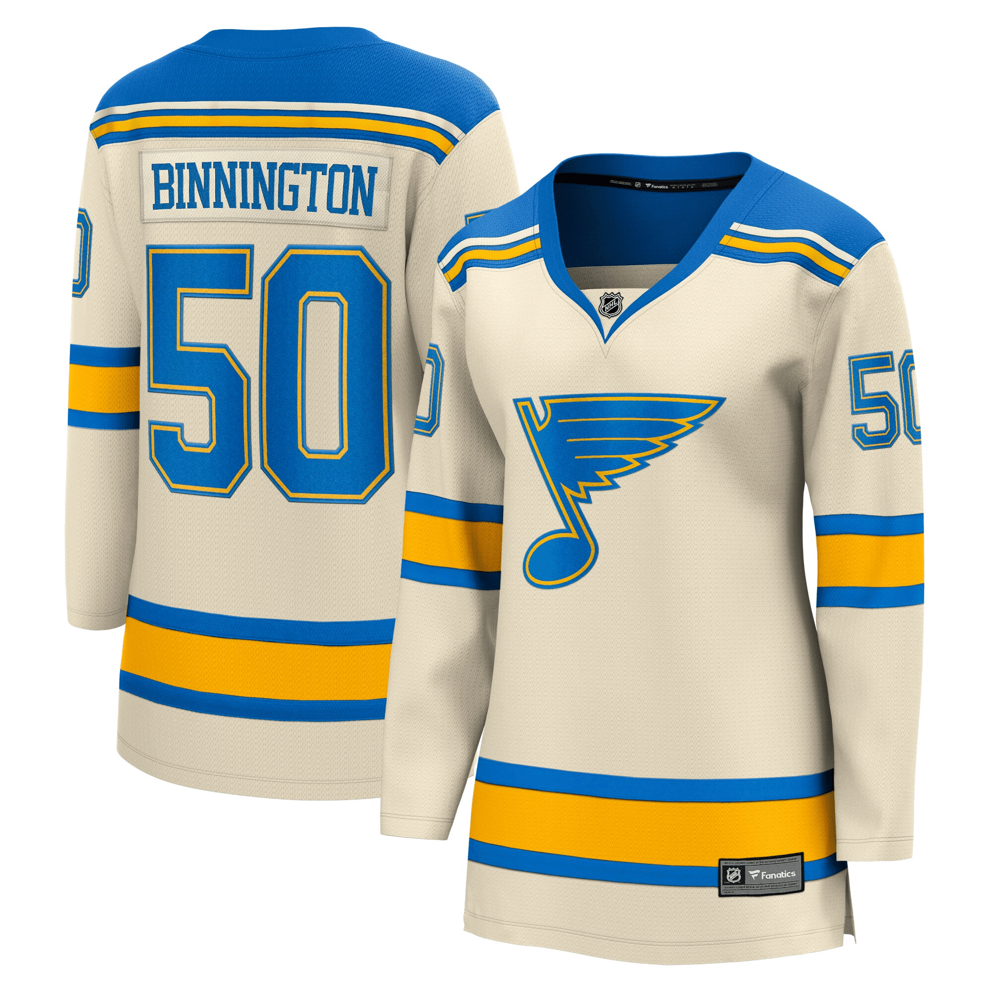 Women's Jordan Binnington Cream St. Louis Blues 2022 Winter Classic Breakaway Player Hockey Jersey Hockey Jersey - JS521 