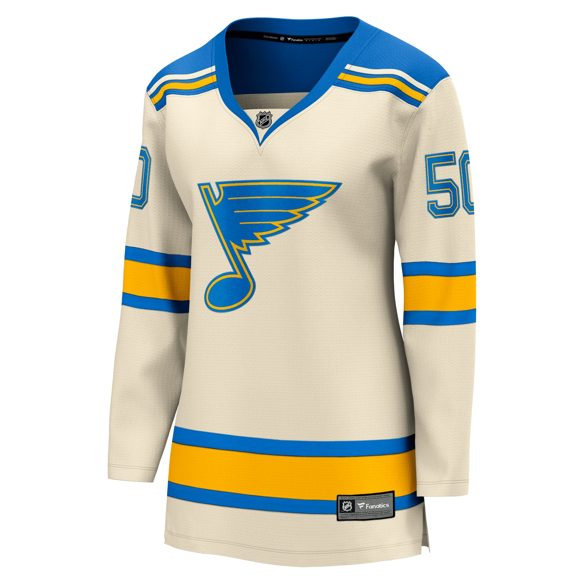 Alternative view of Women's Jordan Binnington Cream St. Louis Blues 2022 Winter Classic Breakaway Player Hockey Jersey Hockey Jersey - JS521 